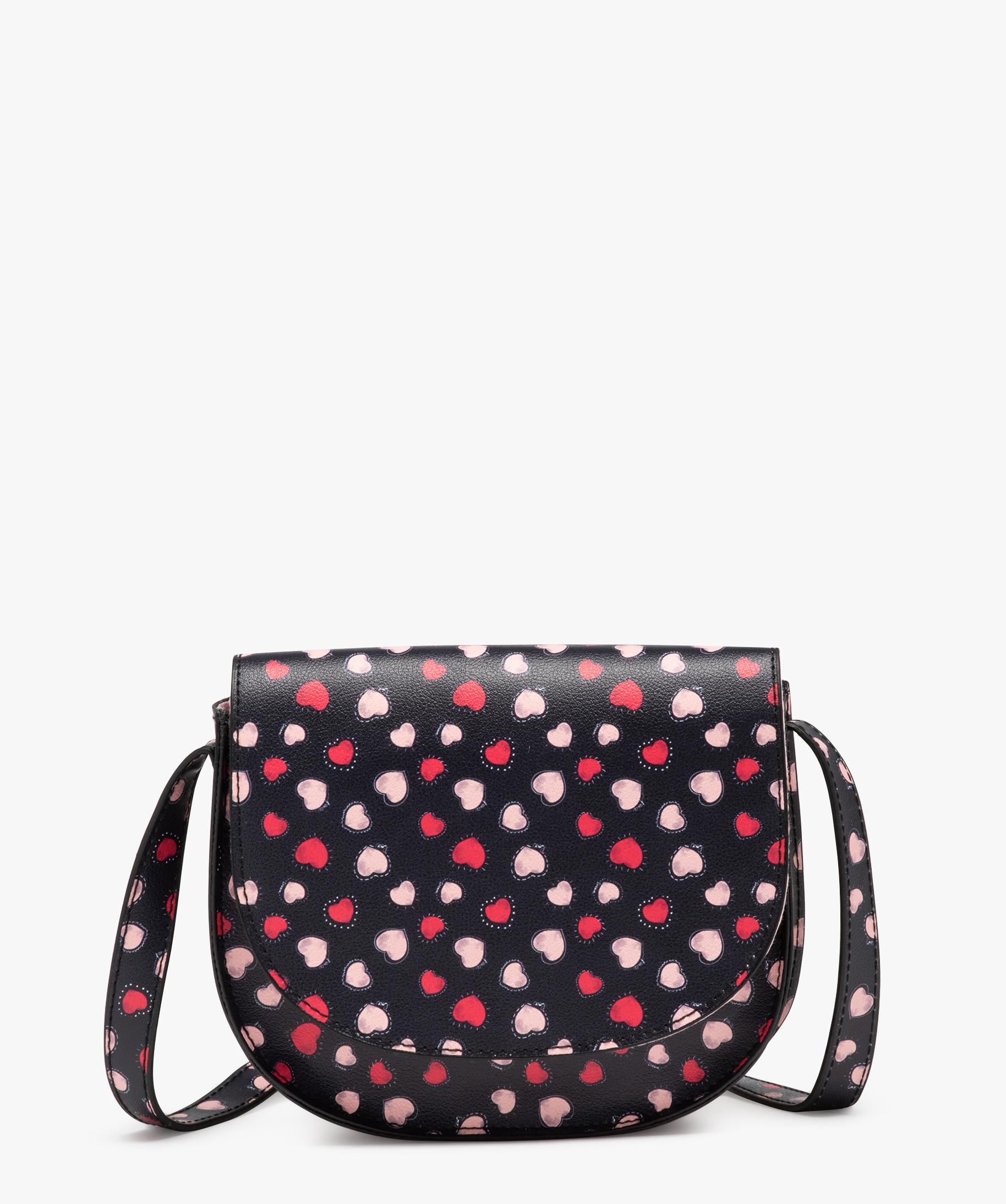 Sac besace avec bandouli re motifs coeurs fille bleu GEMO