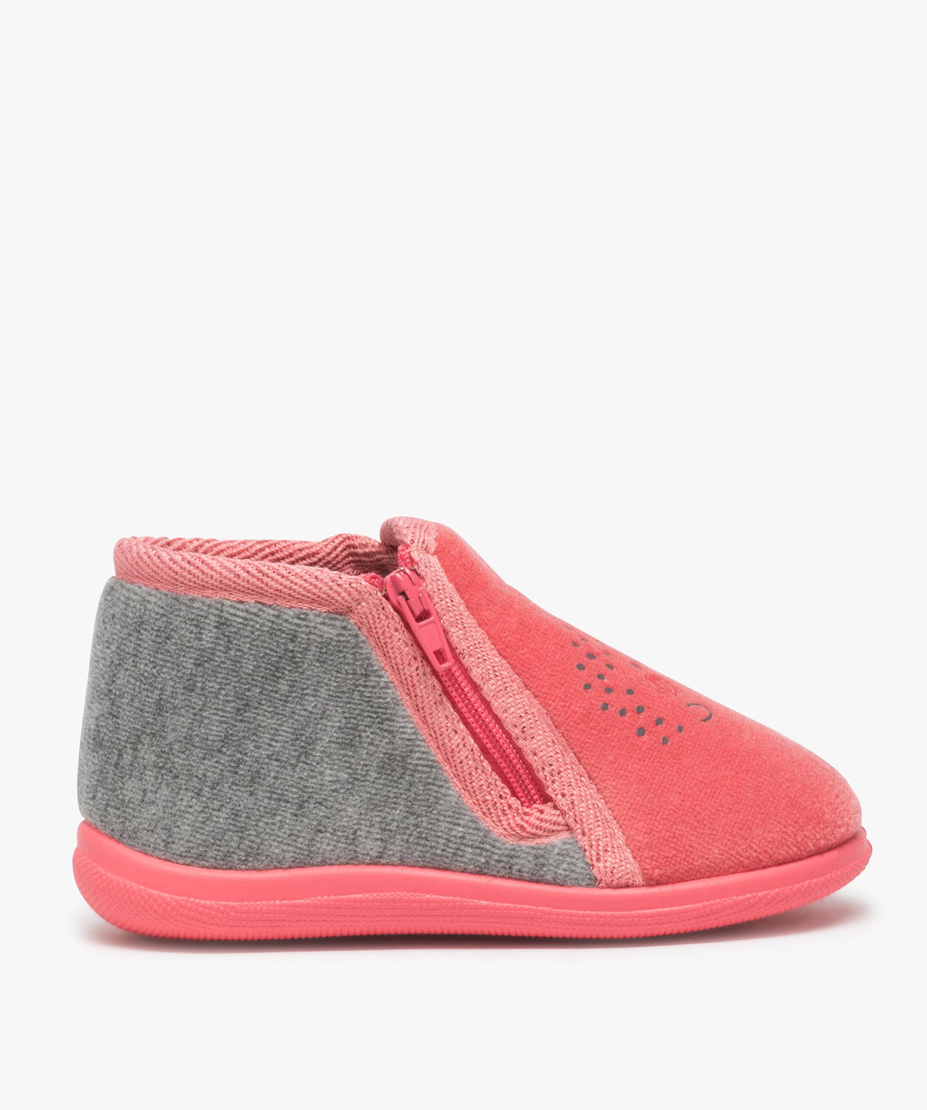 Gemo chaussures fille chaussons bebe fille bottillons zippes