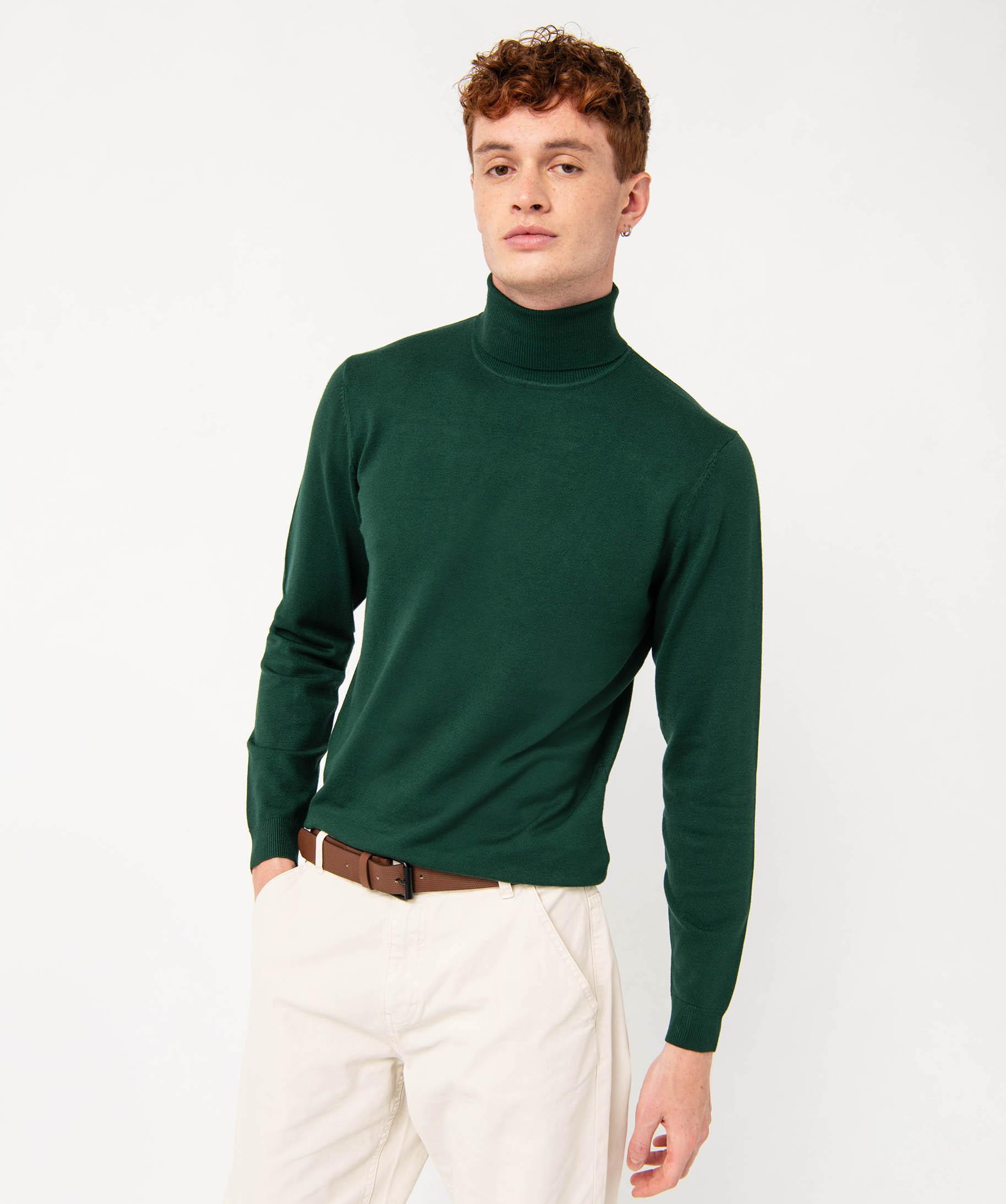Pull à Col Roulé Homme Coupe Slim - Maille Fine Décontracté - Basique Chaud Pour L'hiver - Tissu Doux