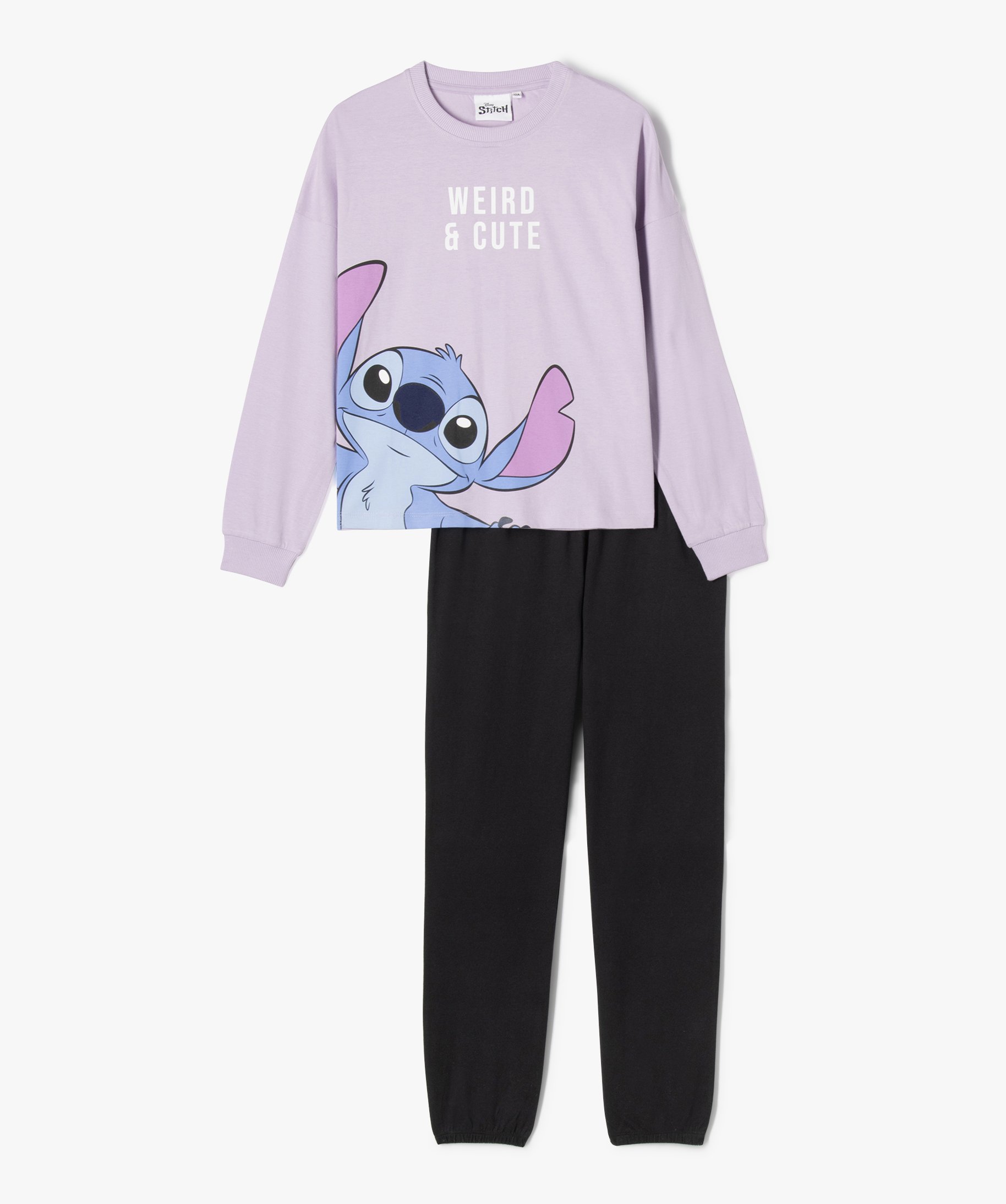 Pyjama Disney violet à motif Stitch pour fille - Pyjama D'Or
