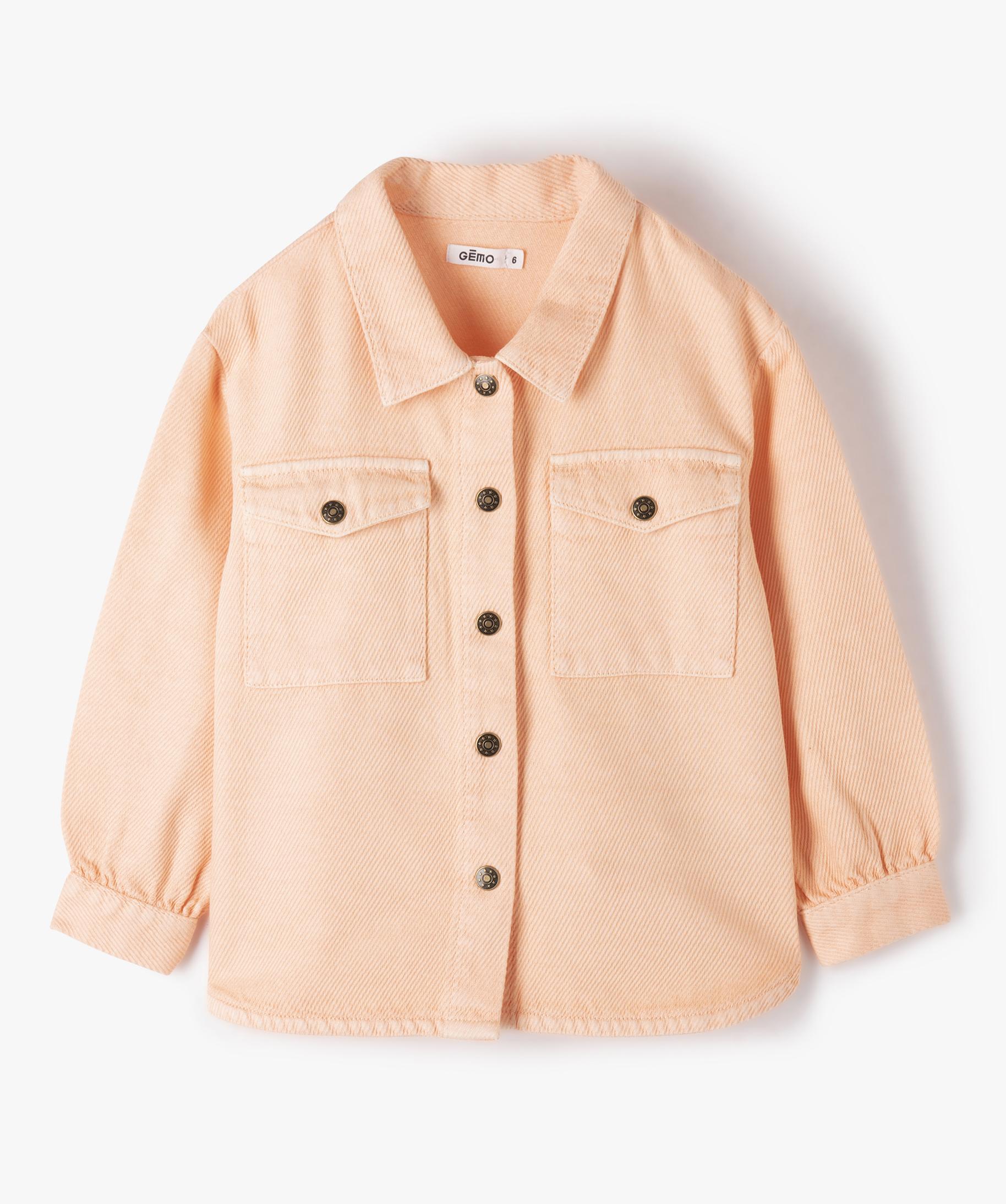 Chemise fille manches longues en coton pais GEMO