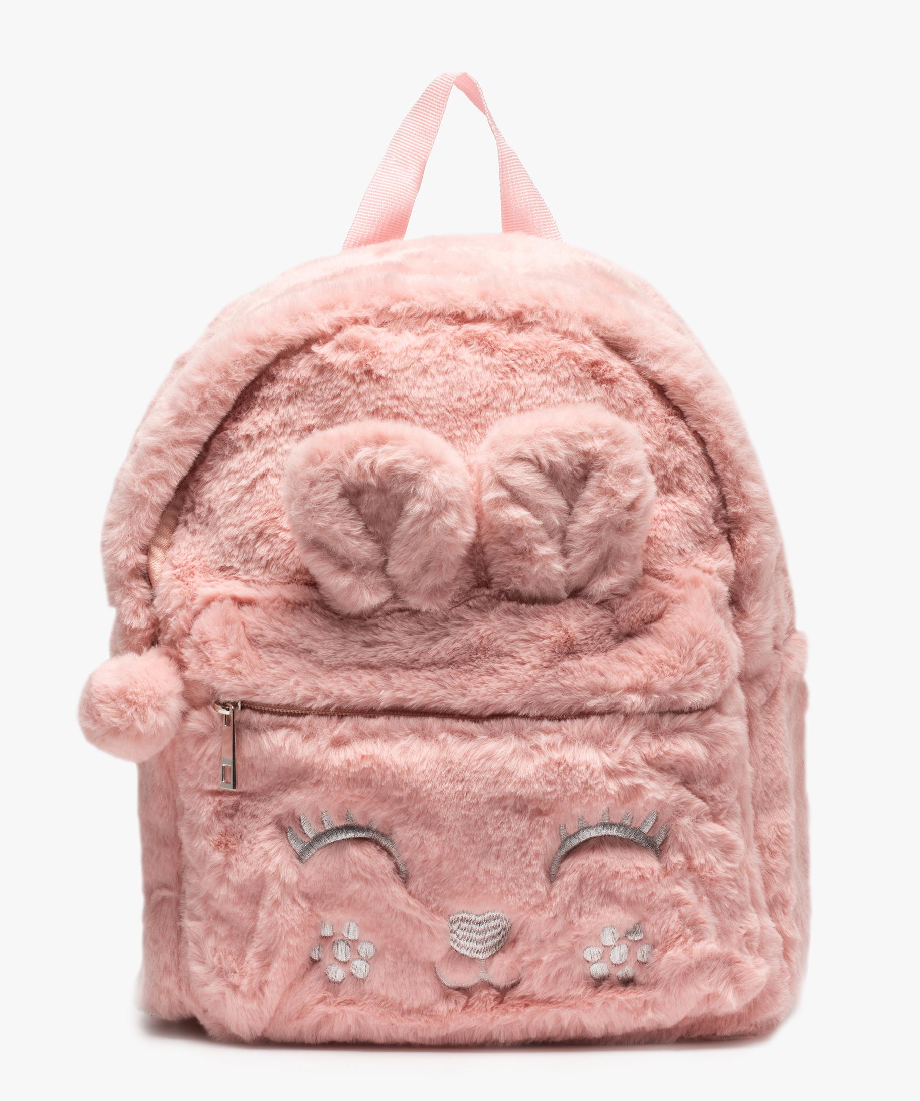 Sac a dos fille en peluche avec broderie lapin rose GEMO