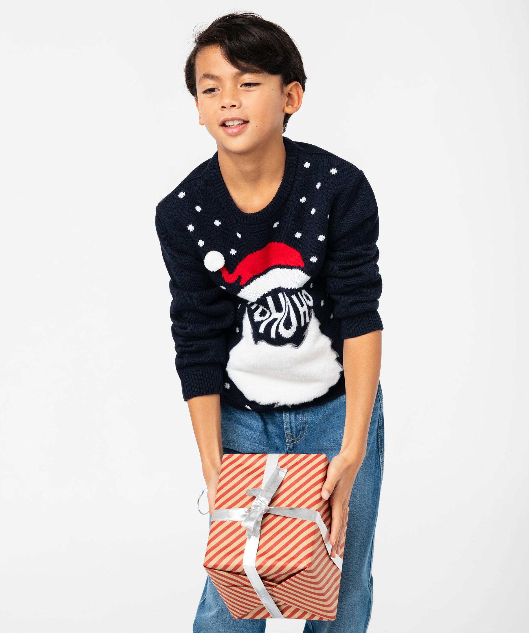 Pull De Noël Garçon - Col Rond, Motifs élan Ou Dinosaure, Coton Doux, Manches Longues - Cadeau Fêtes Hiver