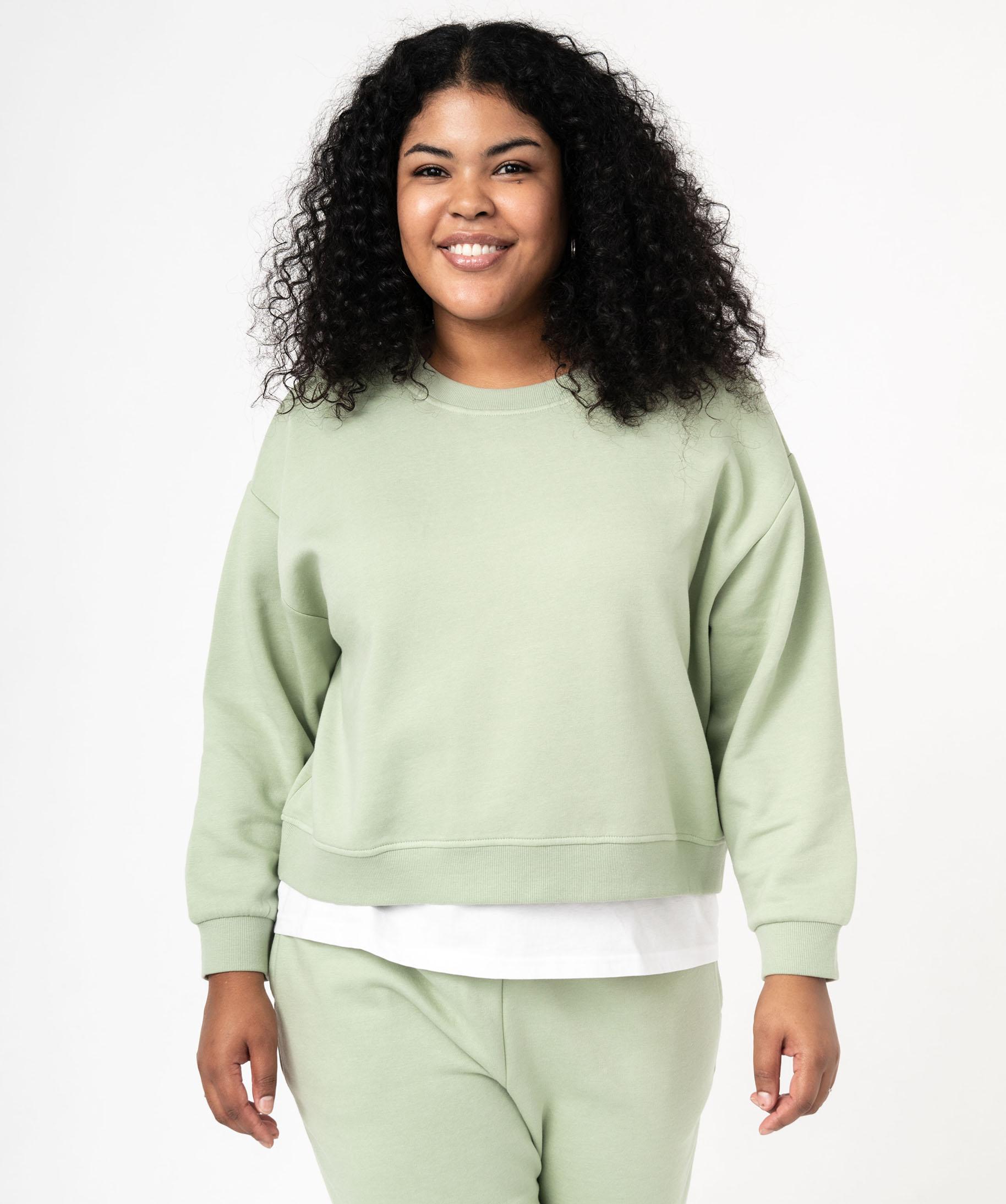 Sweat loose en molleton doux femme grande taille vert GEMO