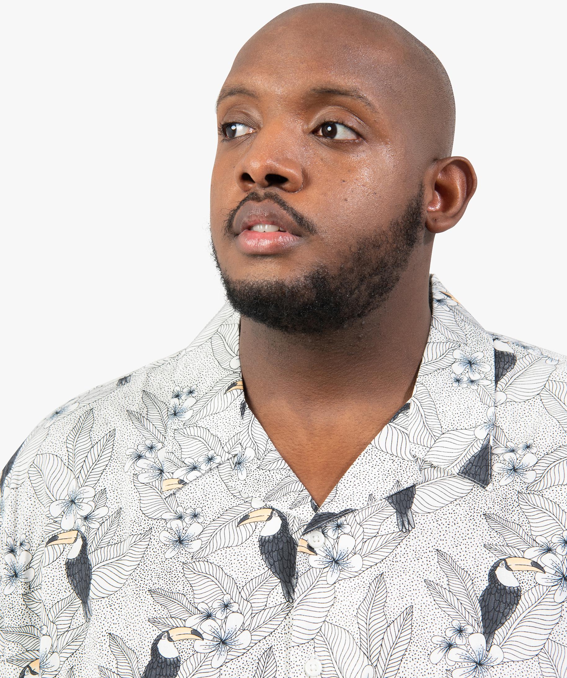 Chemise homme grande taille motifs fleuris blanc GEMO