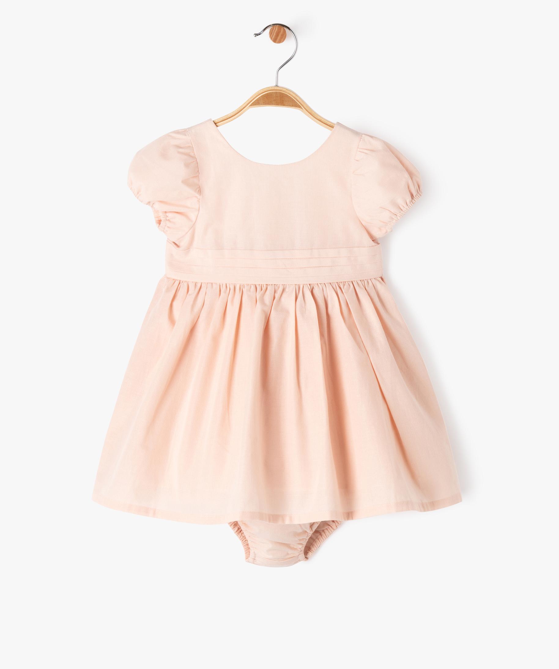 Ensemble 2 pieces robe de ceremonie et bloomer bebe fille rose GEMO