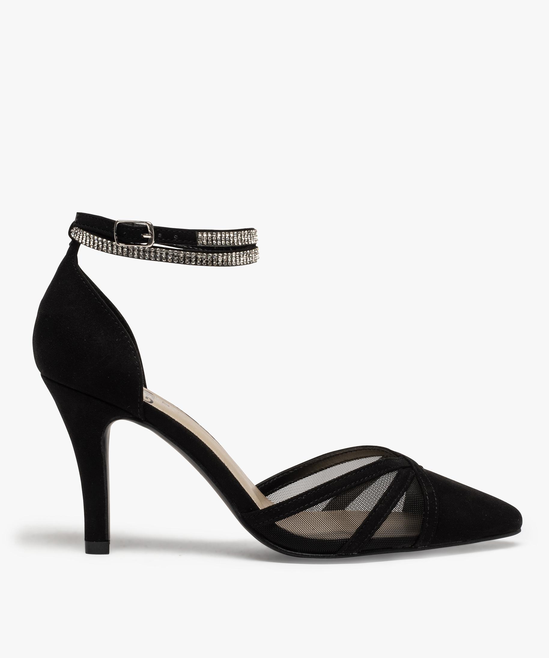 Escarpin store transparent strass