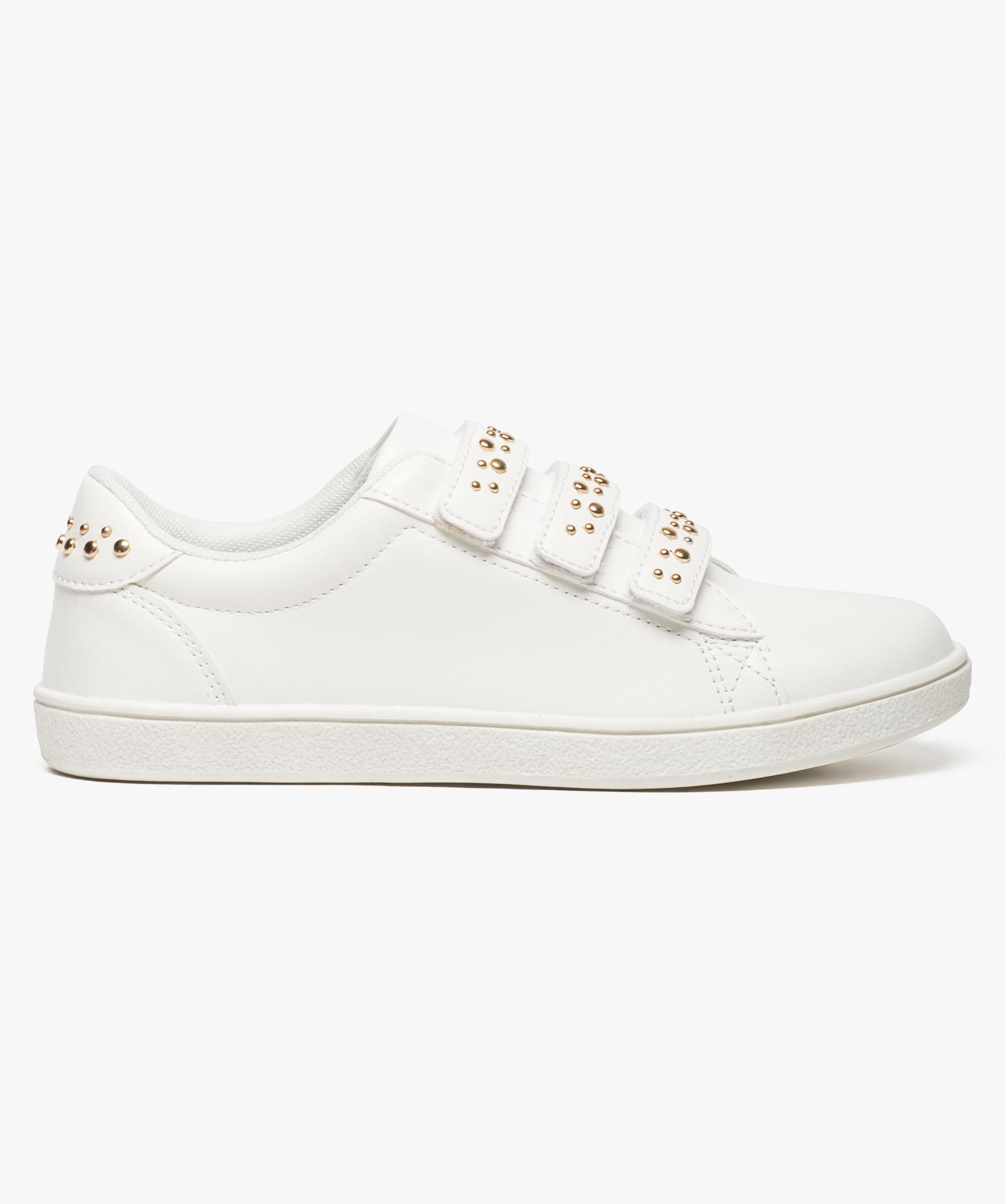 Baskets a scratch et clous decoratifs blanc GEMO