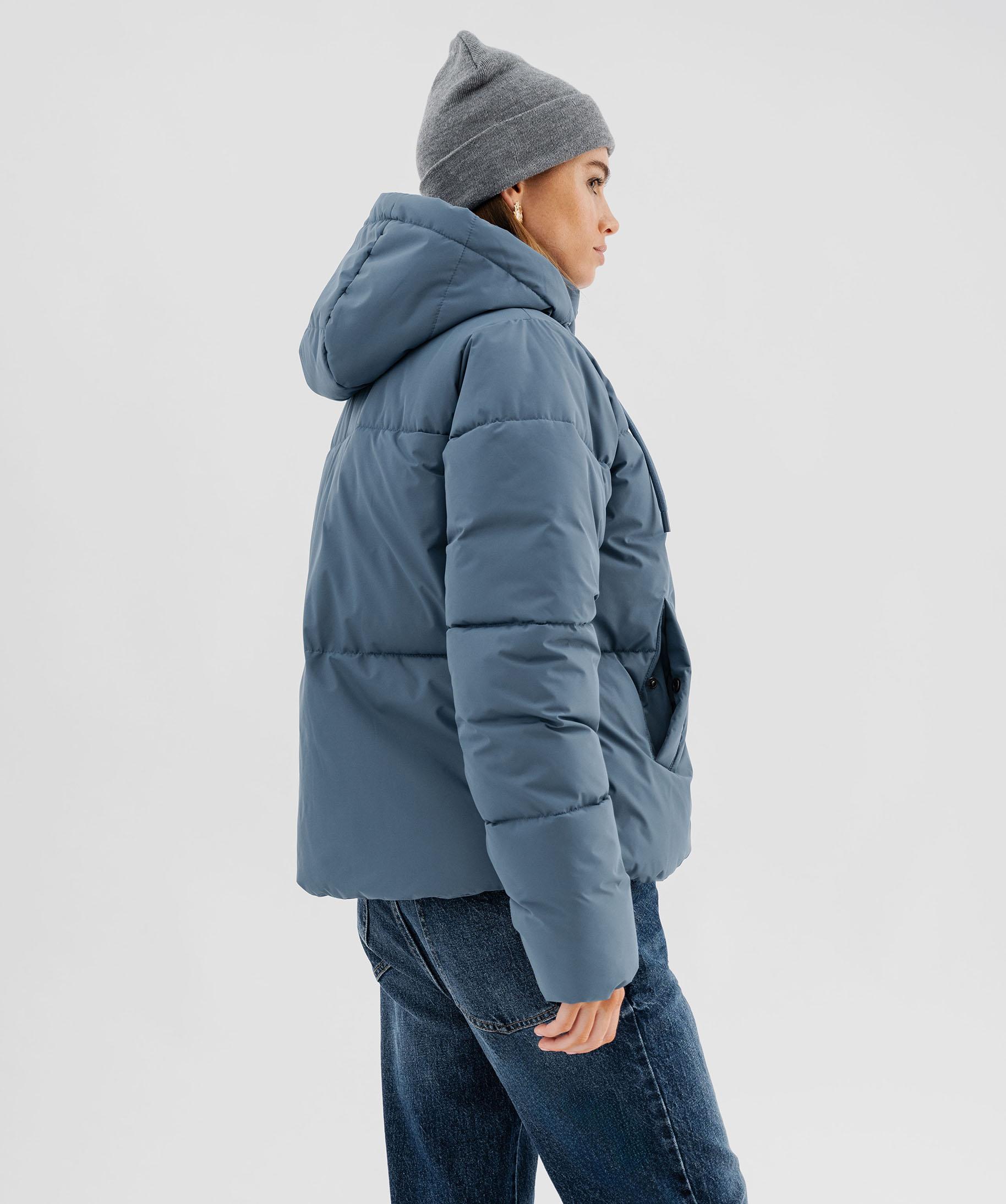 Doudoune à capuche et col montant femme bleu GEMO