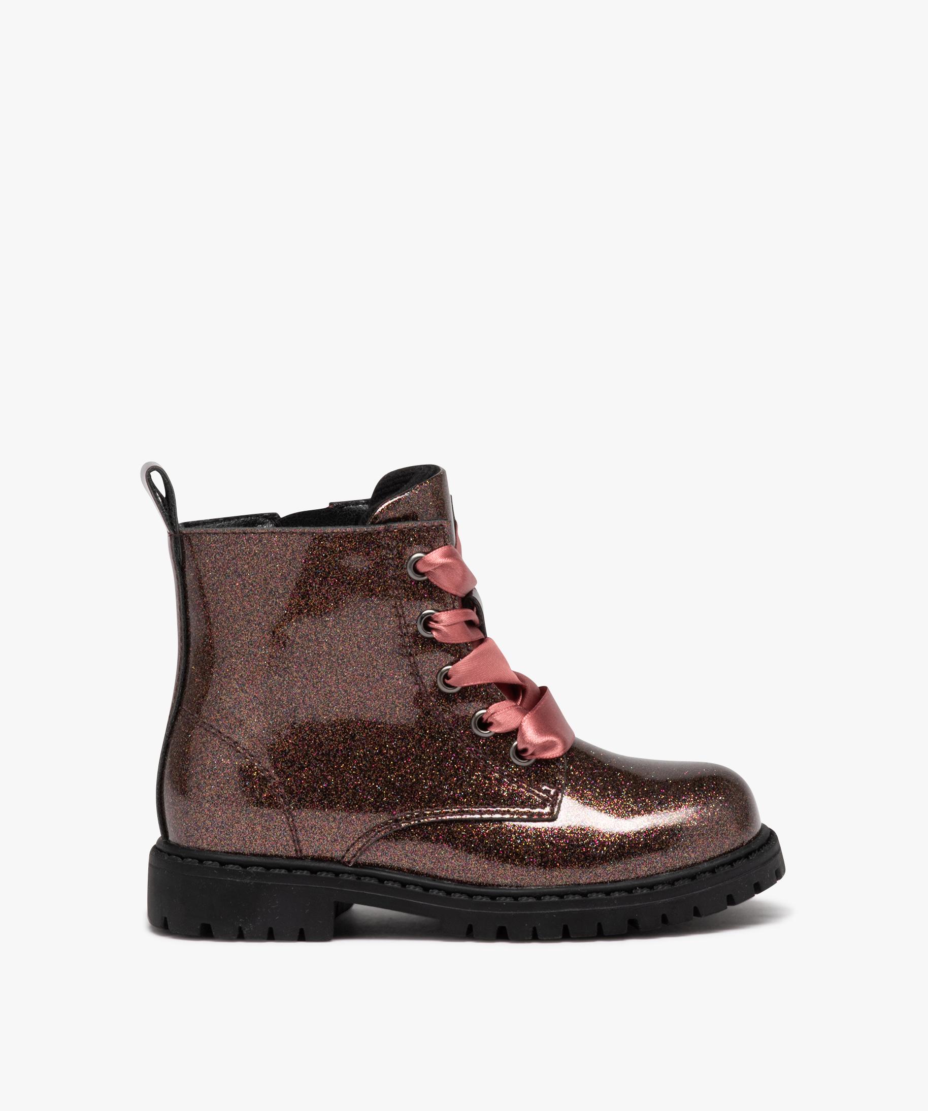 Boots fille vernies a paillettes du 25 au 30