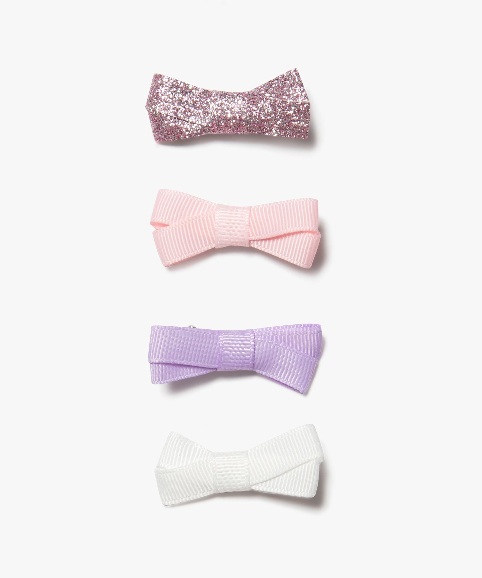 Lot De 2 Barrettes Crocodile à Nœuds Blanc Et Violet - Thème Marie (Aristocats)