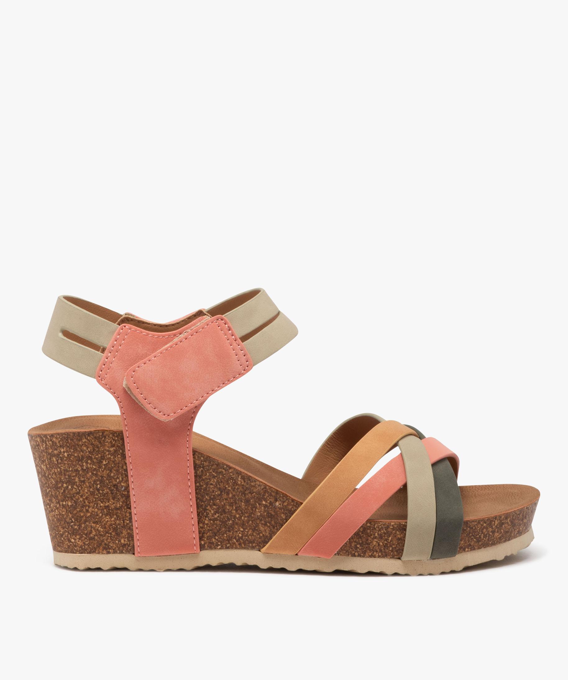 Sandales Femme Korks By Kork-Ease En Cuir Marron - Talon Compensé, Bride Cheville - Pointure 8 US - Occasion