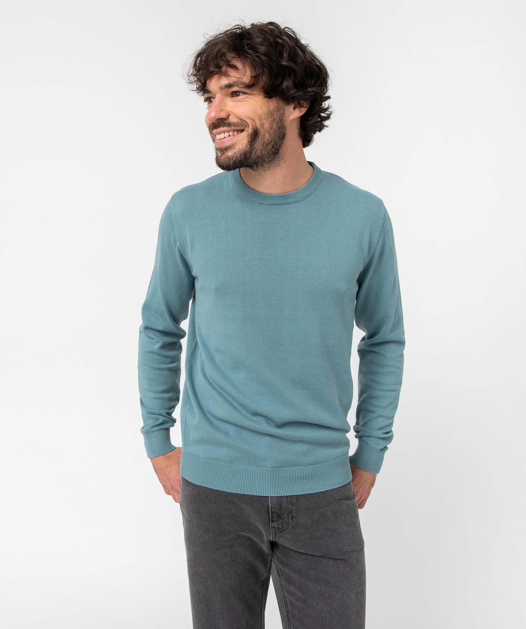 Pull Col Rond Volcom Homme Orange Manches Longues - 80% Coton, Taille L, Neuf Sans étiquette