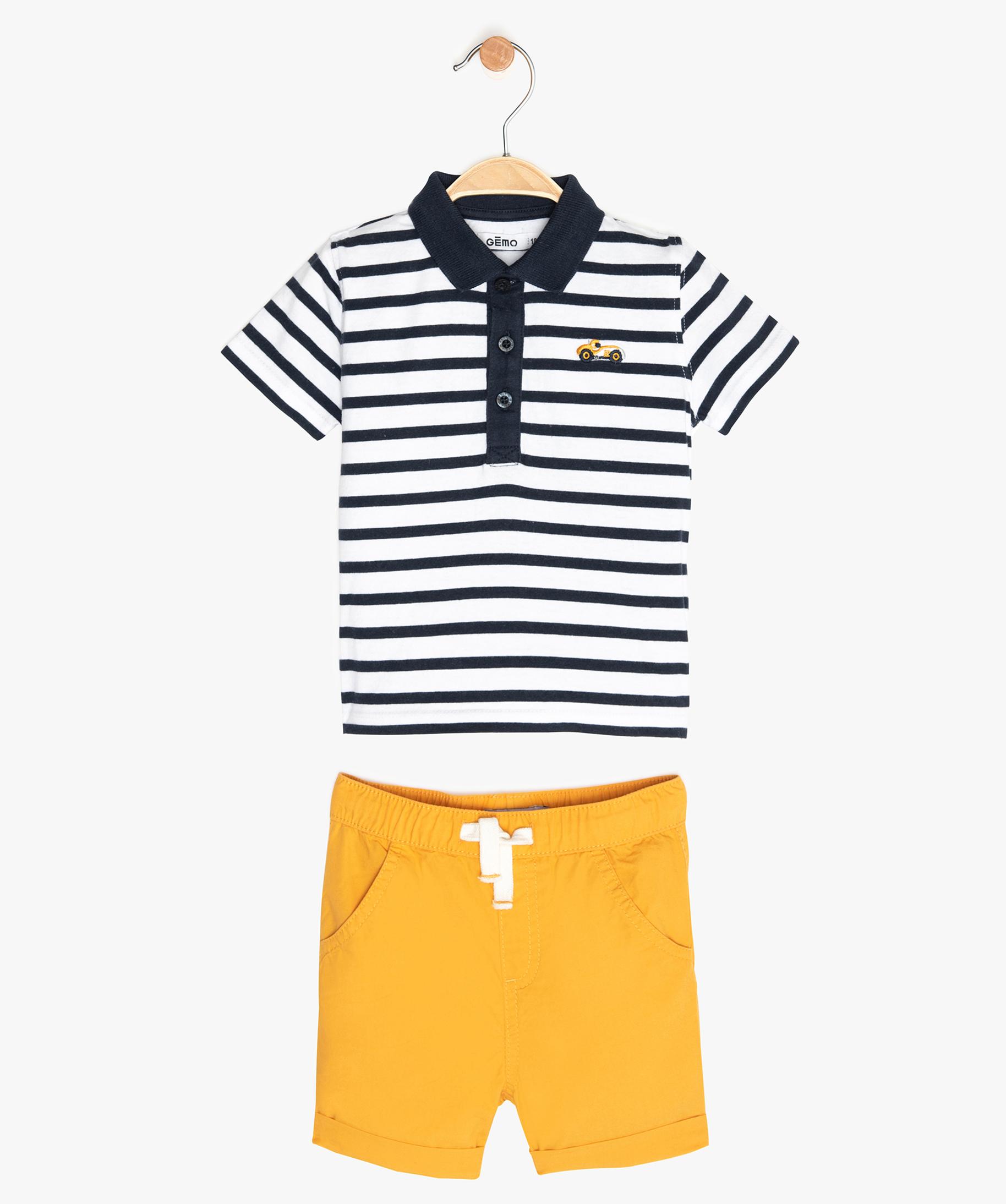 Ensemble Bebe Garcon 2 Pieces Polo Et Short Gemo