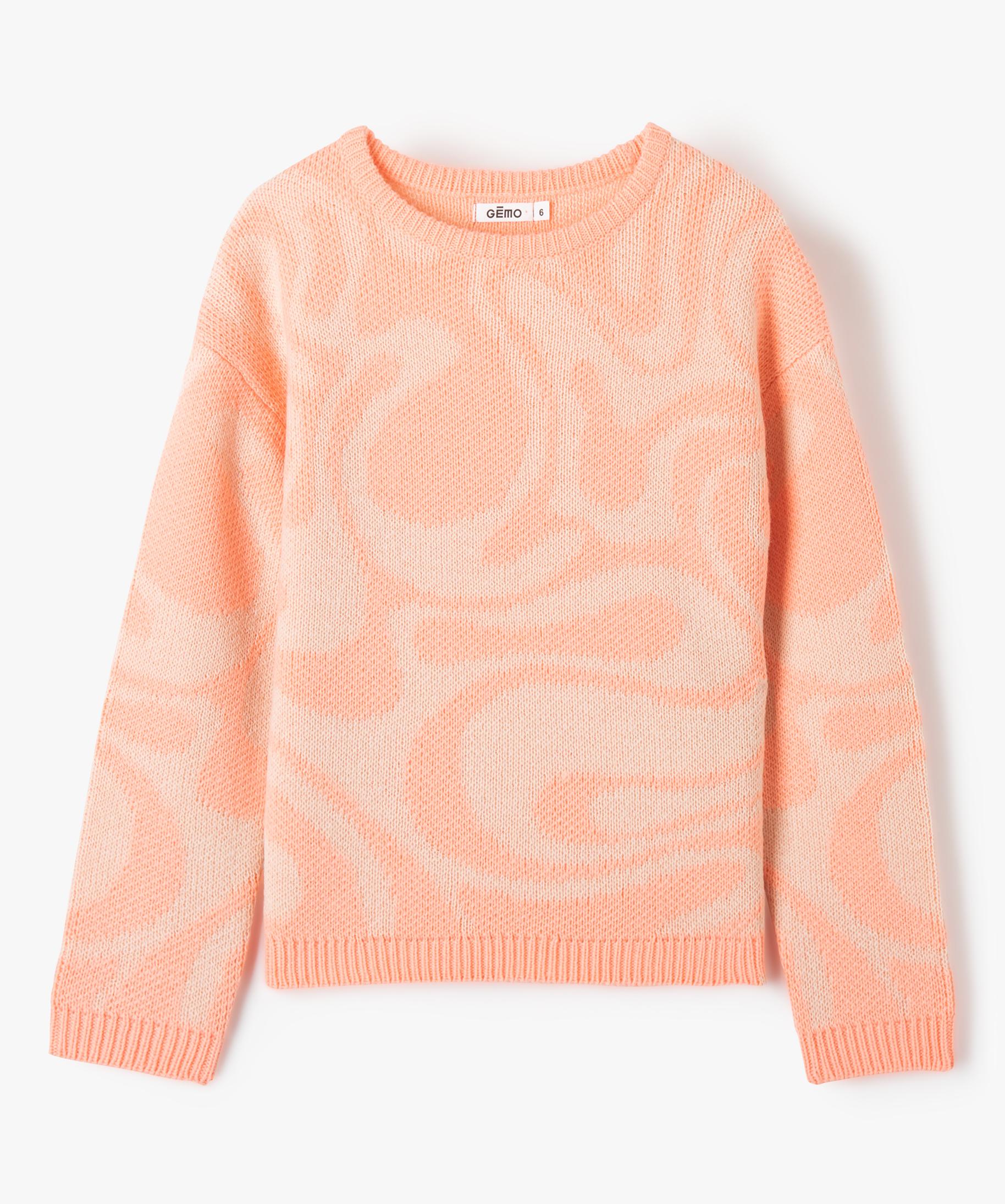 Pull En Maille Rouge Avec Fil Métallisé, Marque GEMO, Taille XL, Occasion Très Bon état