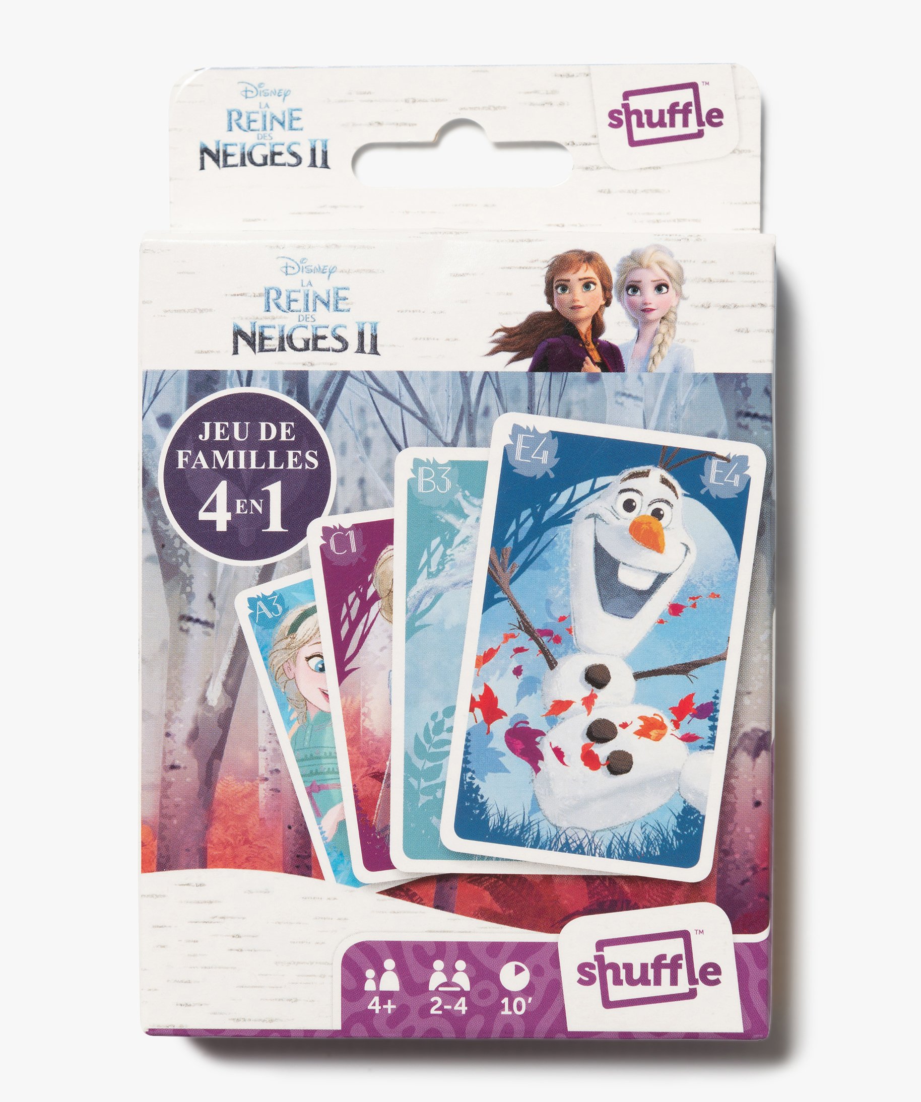 Shuffle Disney La Reine des Neiges 2 Cartes 4 Jeux en 1 Jeu de 7 familles