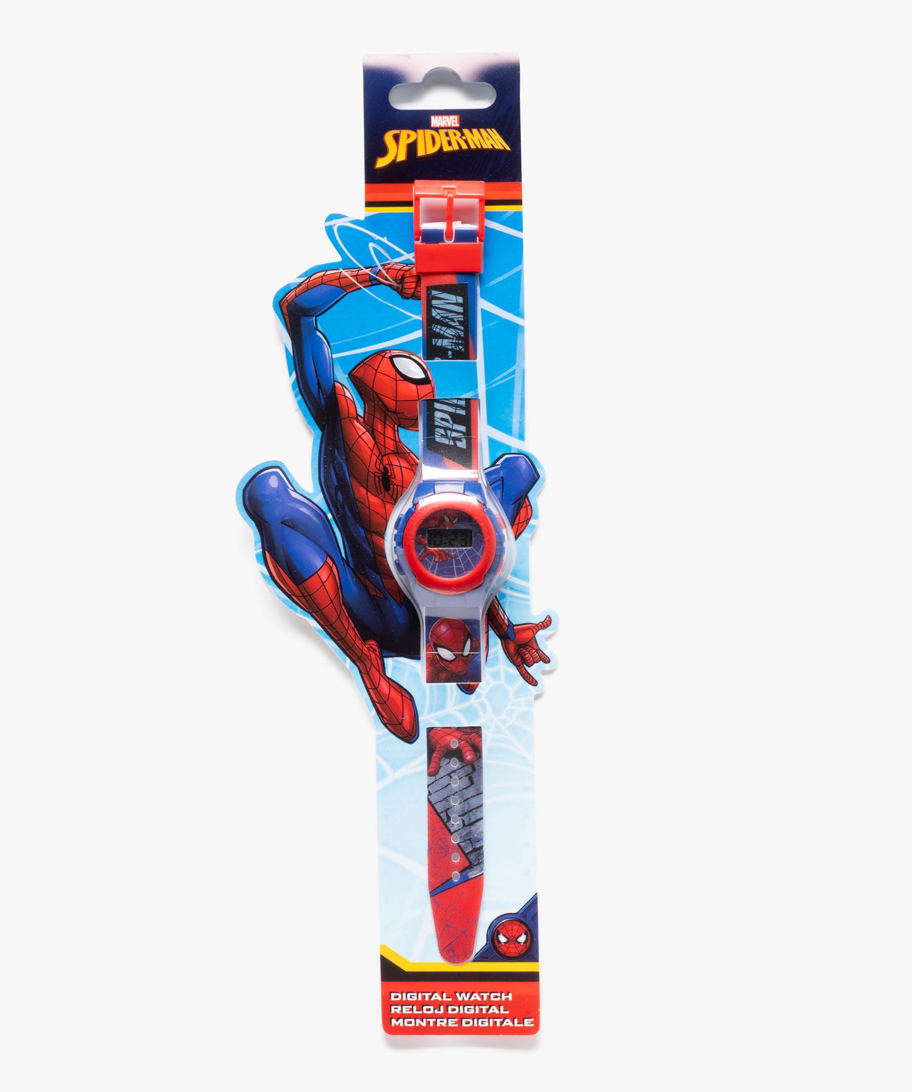 Montre digitale enfant avec motif Spiderman Marvel bleu fonce