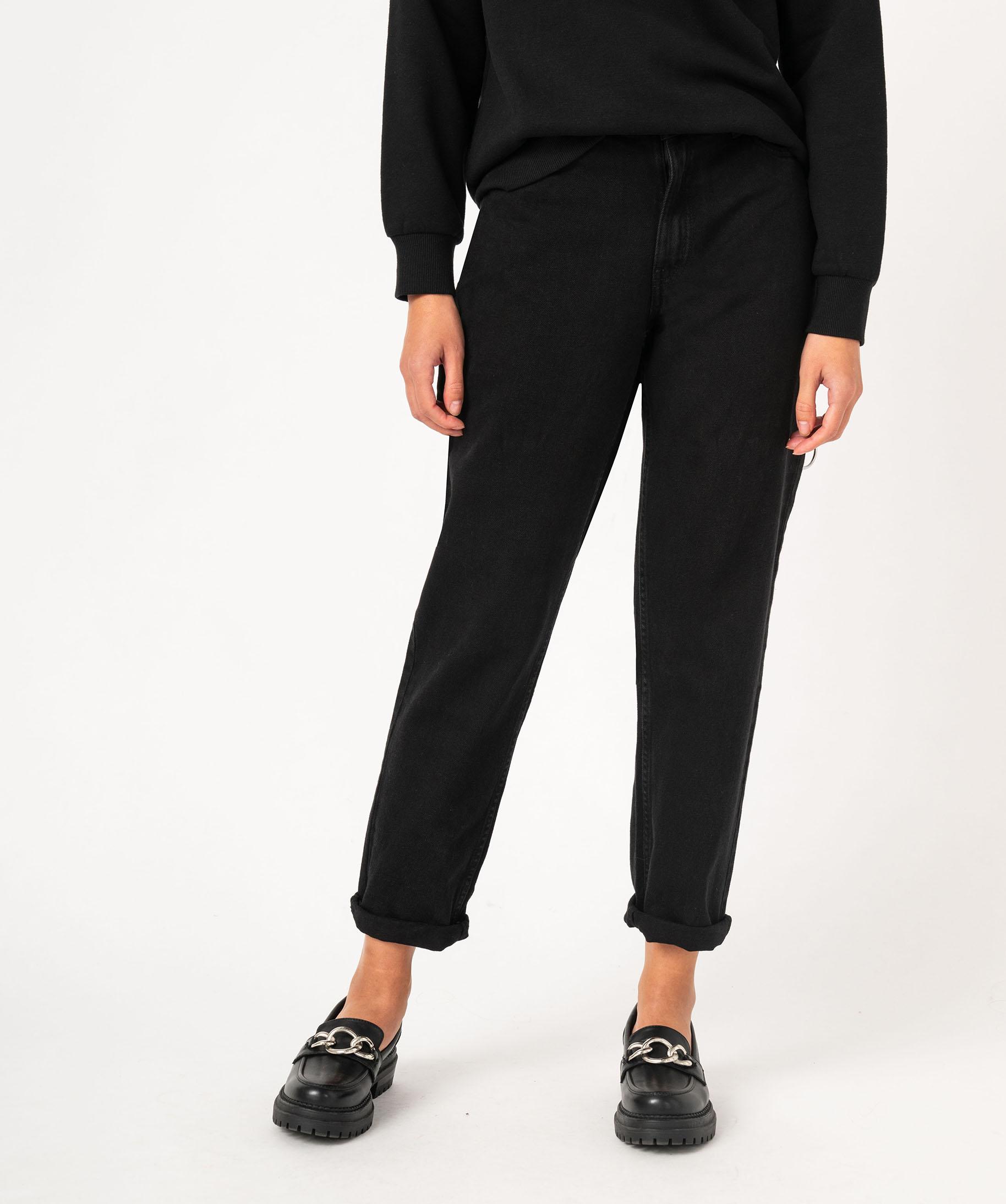 Jean mom taille normale femme noir GEMO