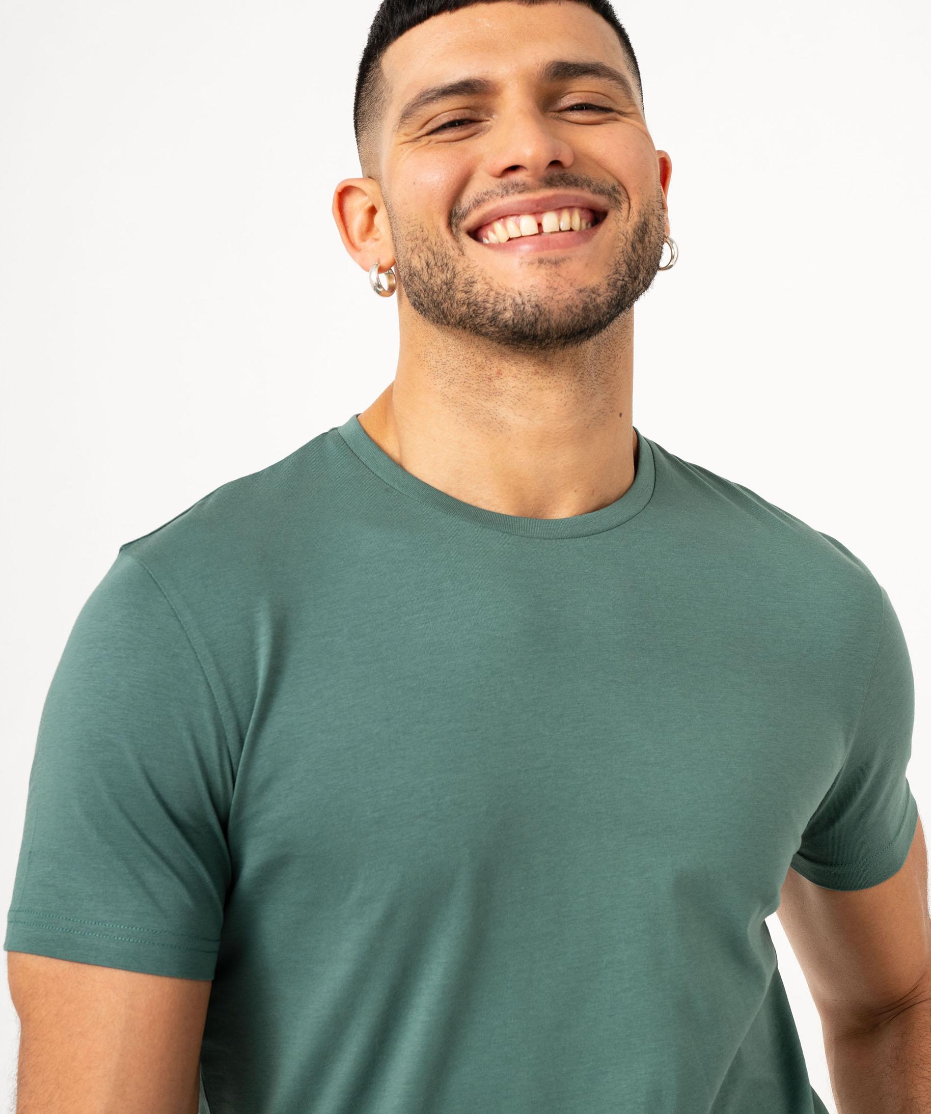 T-shirt à Col rond Coton HOMME Vert – Vicomte A