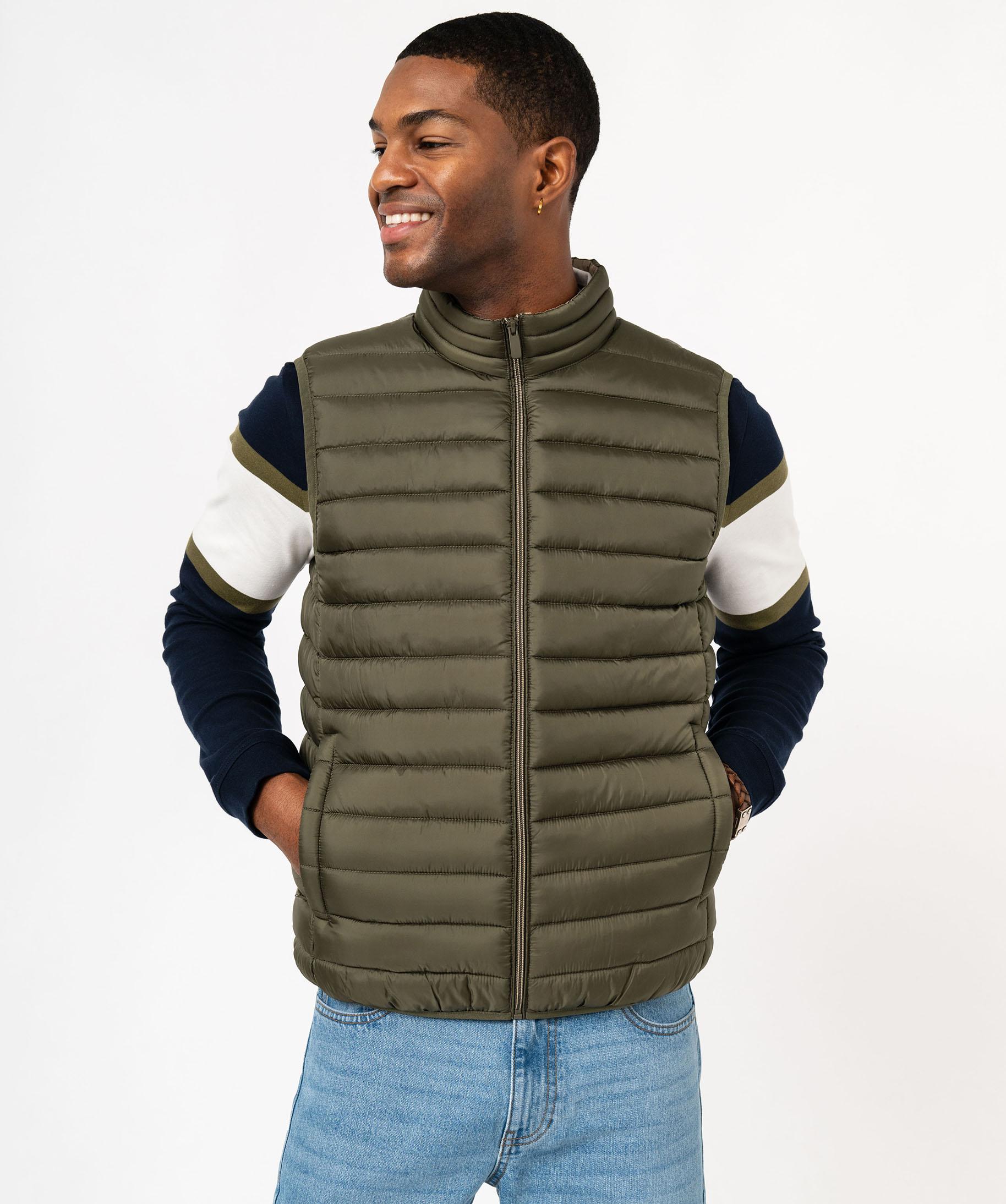Gilet Sans Manches Homme Matelassé - Doudoune Zippée Col Montant, Léger Et Chaud | Pour L'hiver, Décontracté Ou Chic