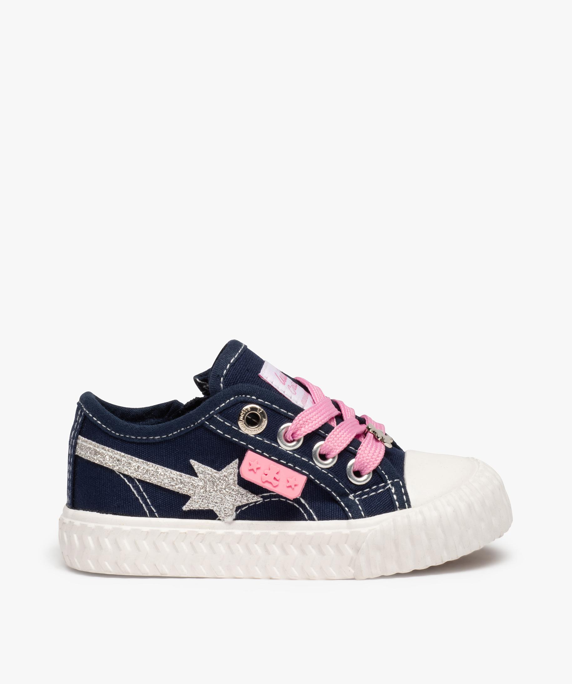 Pisamonas Tennis Toile Fille - Bout Renforcé, Fermeture Boucle, Taille 19-32