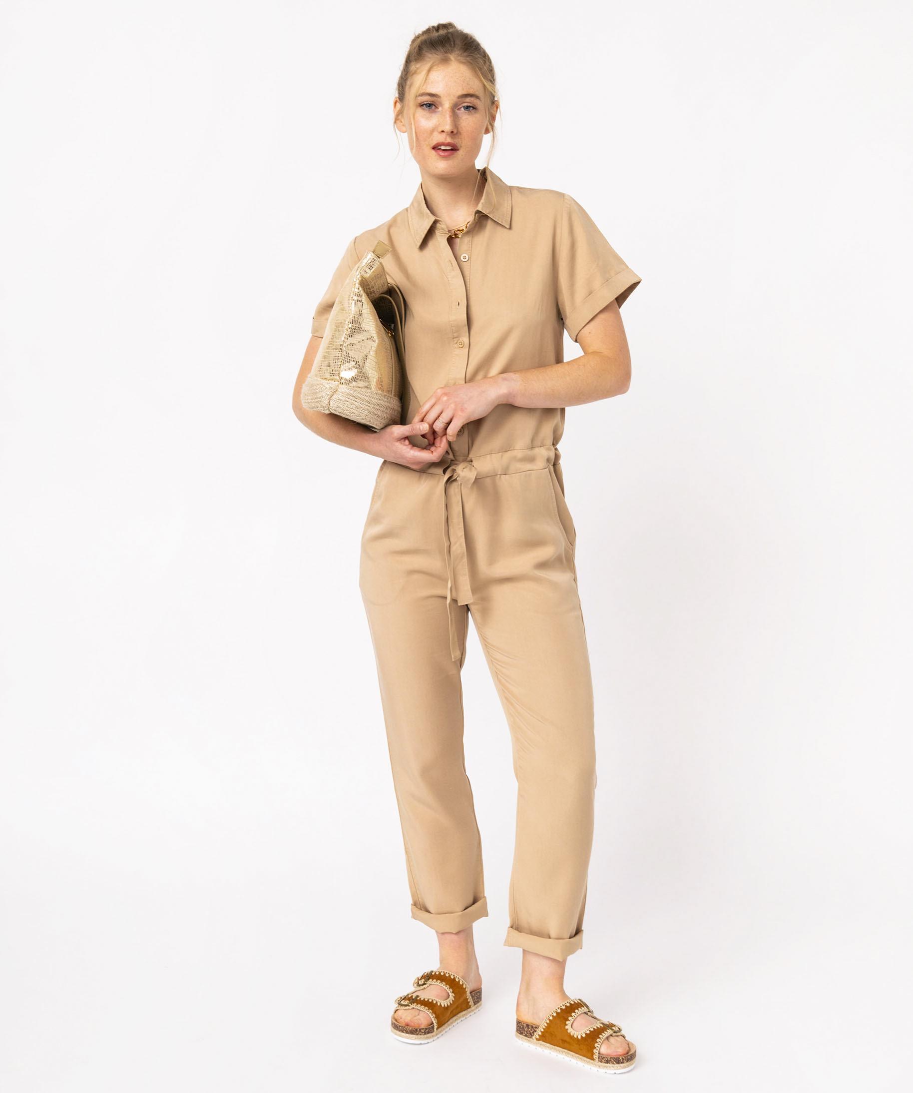 Pantalon Beige Caroll En Lyocell Taille 38 Femme - Occasion Parfait état