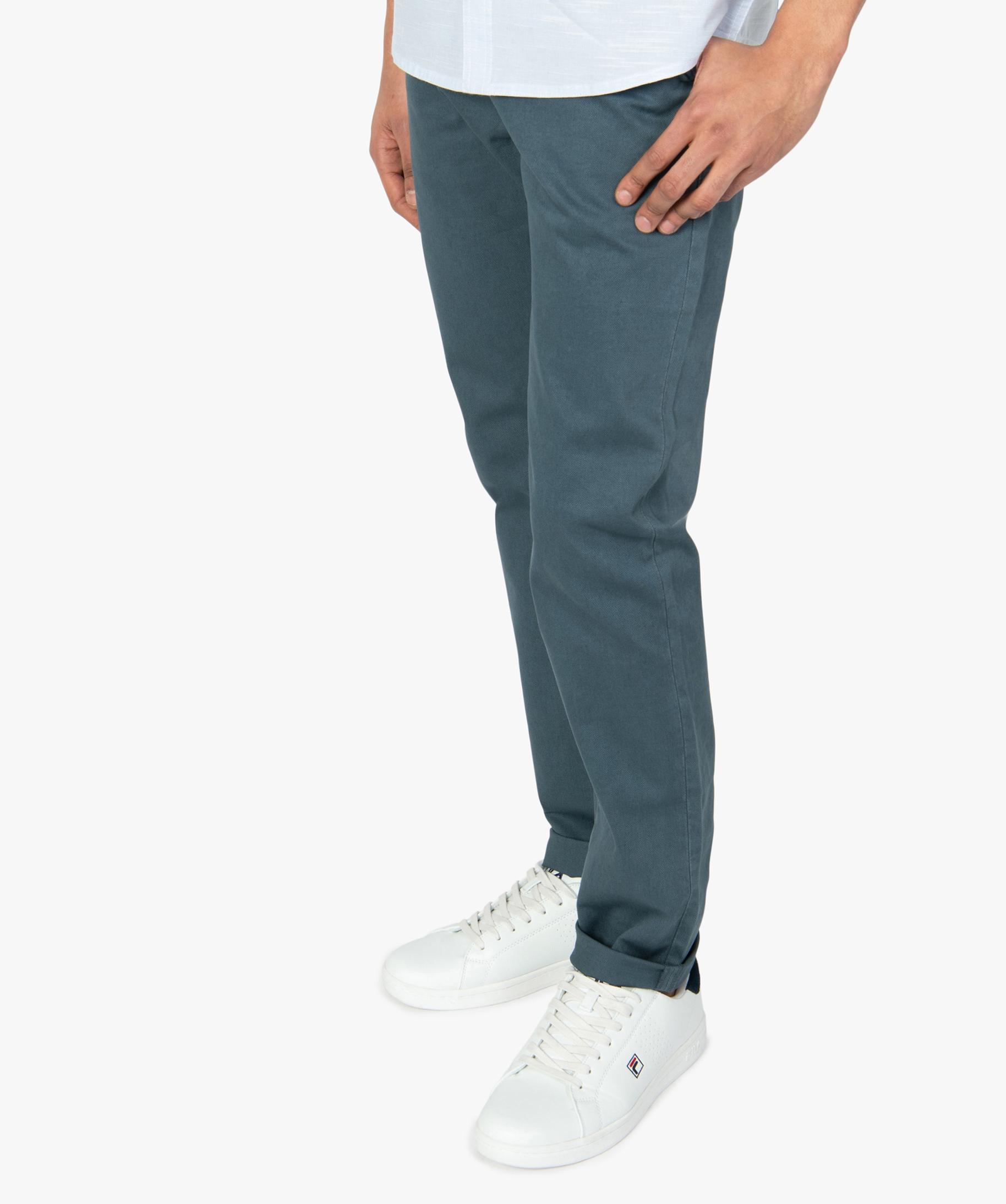 Pantalon homme en toile coupe droite bleu GEMO