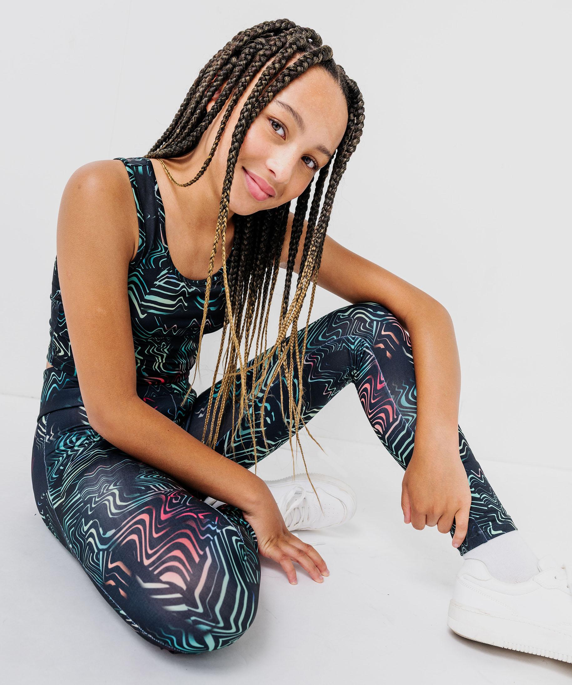 Kvysinly Haut Court Danse Fille Manches Longues - Crop Top Sport Ballet Hip Hop 5-16 Ans