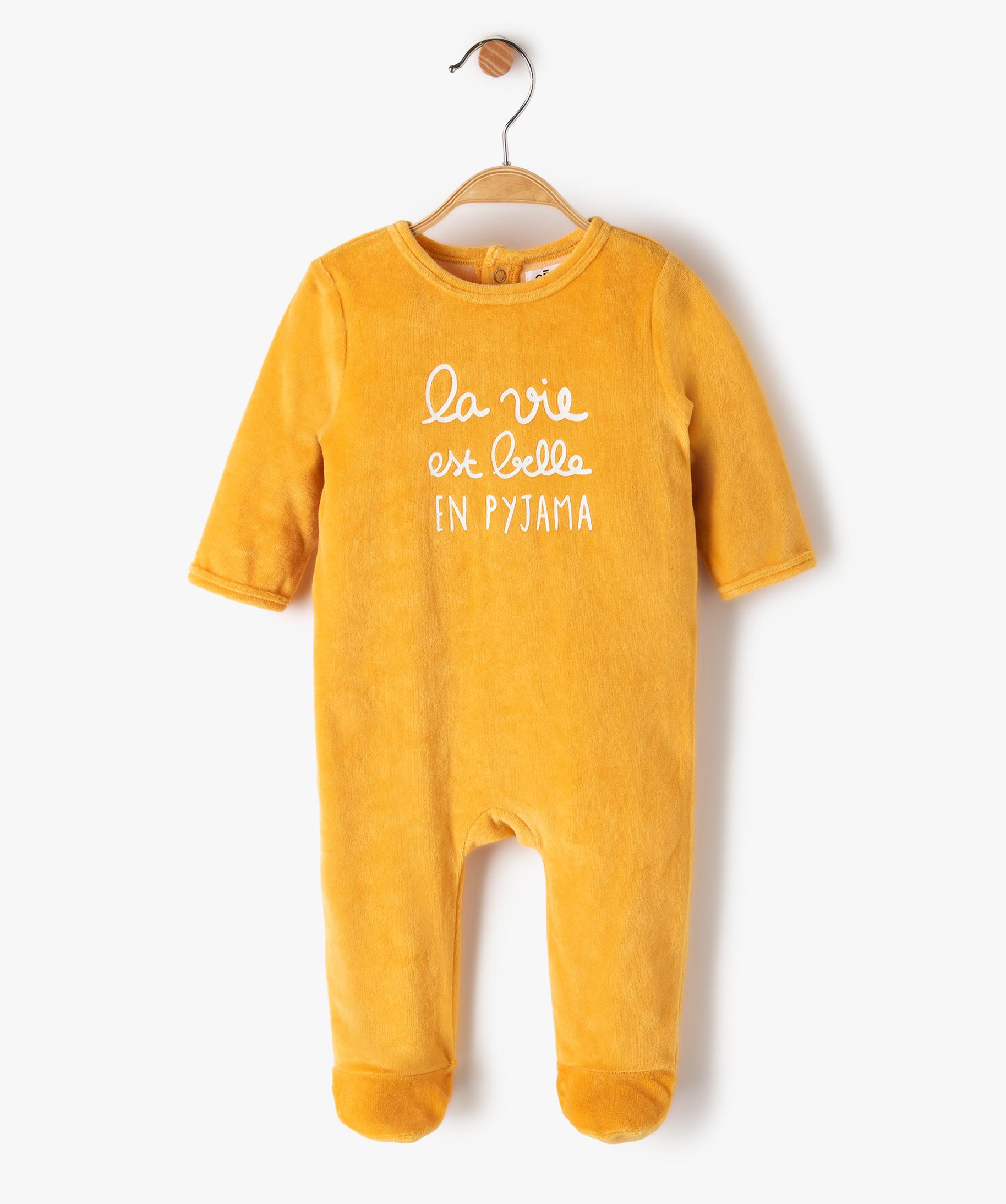 Pyjama Bebe En Velours Avec Message Gemo