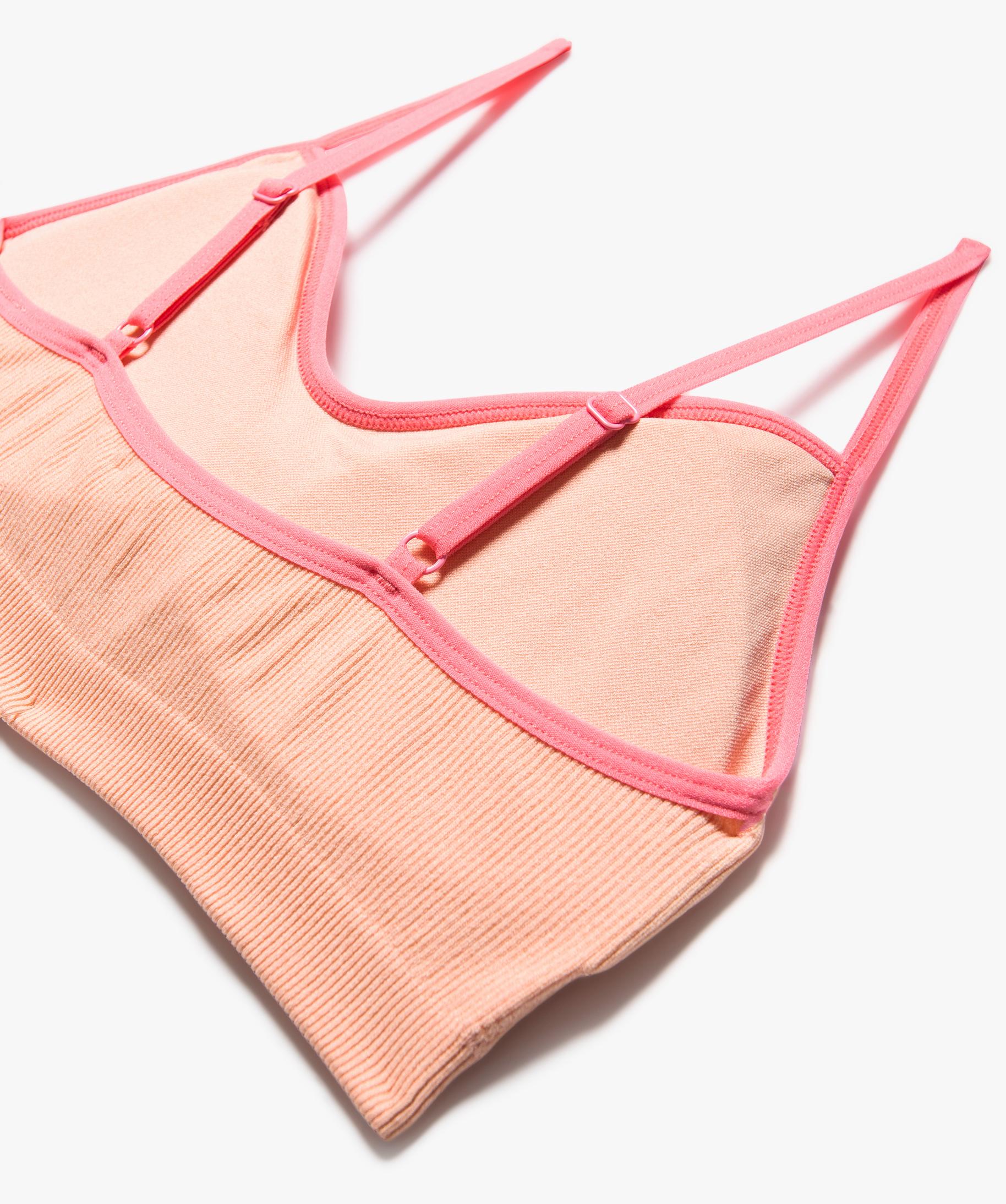 Brassiere a fines bretelles en maille cotelee avec mouss. multicolore GEMO
