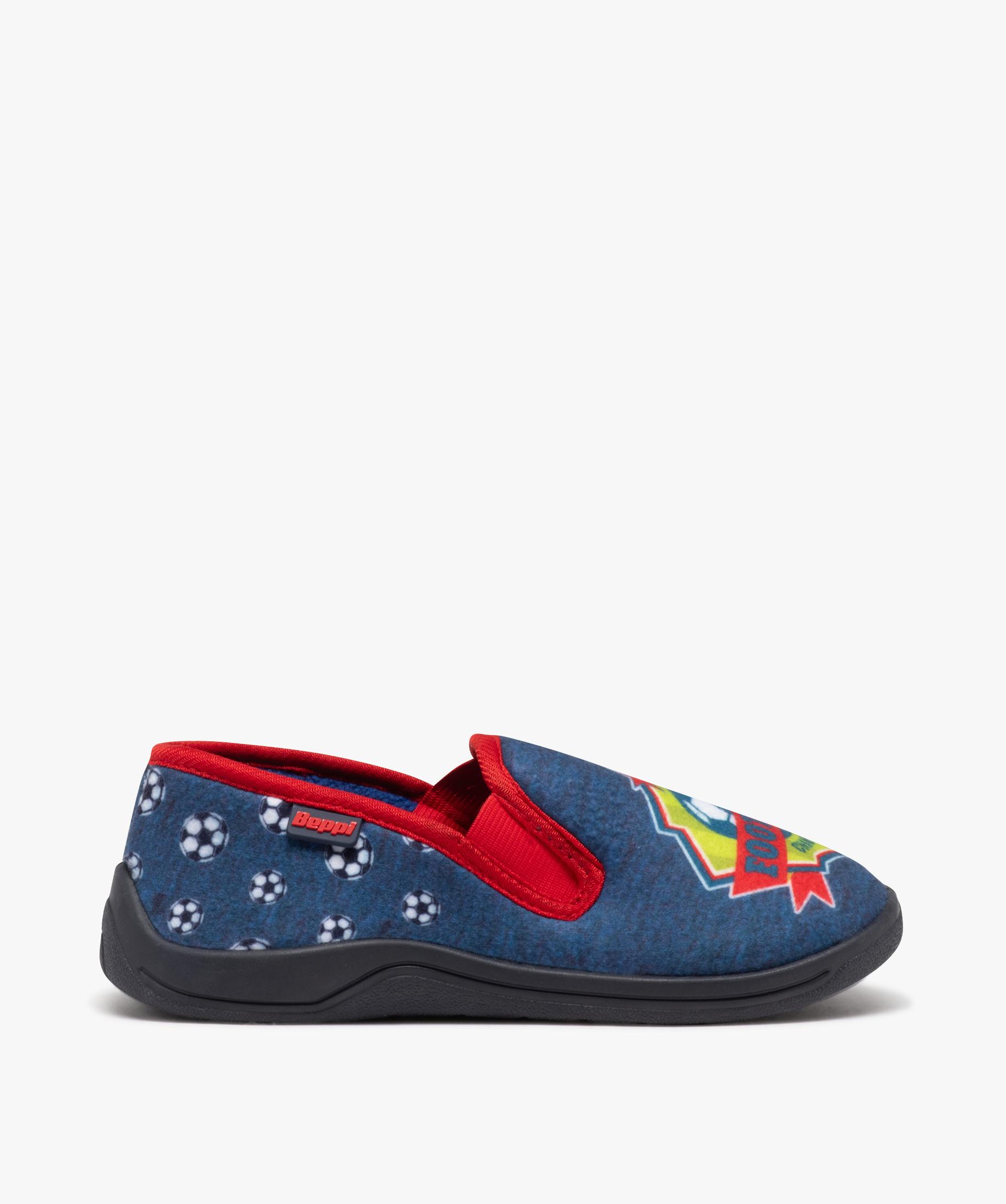 Chaussons garcon pantoufles imprimees football Beppi bleu GEMO