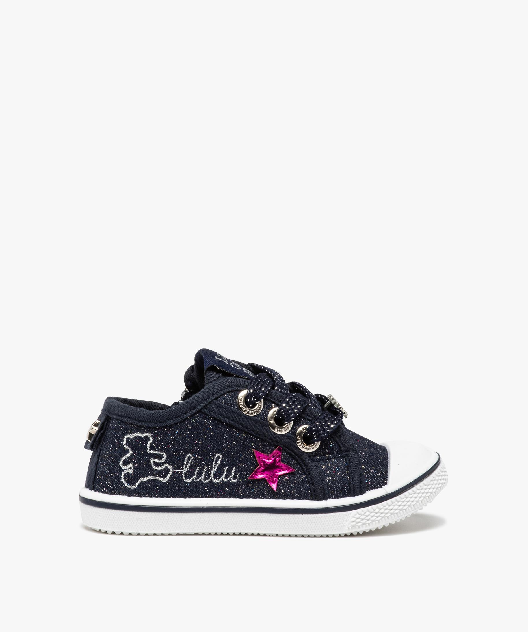 Tennis bebe fille zippees en toile brillante Lulu Castagnette