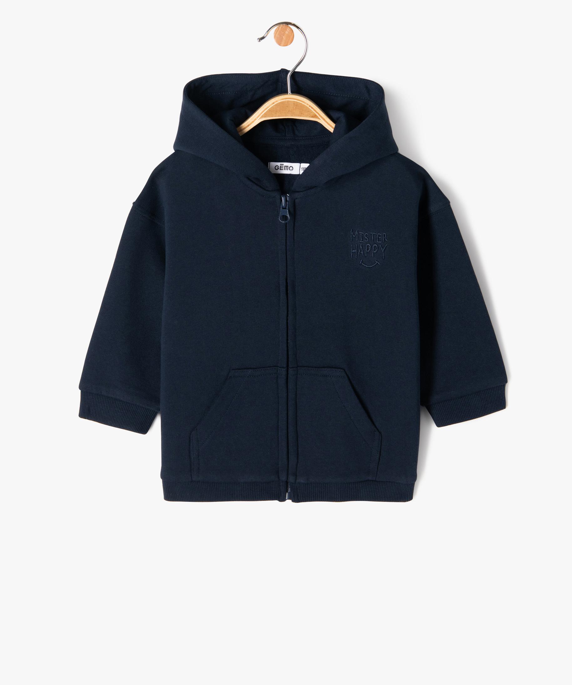 Sweat à Capuche Chicco Garçon - 100% Coton, Fermeture Éclair | Sweat-shirt Bébé Rayé