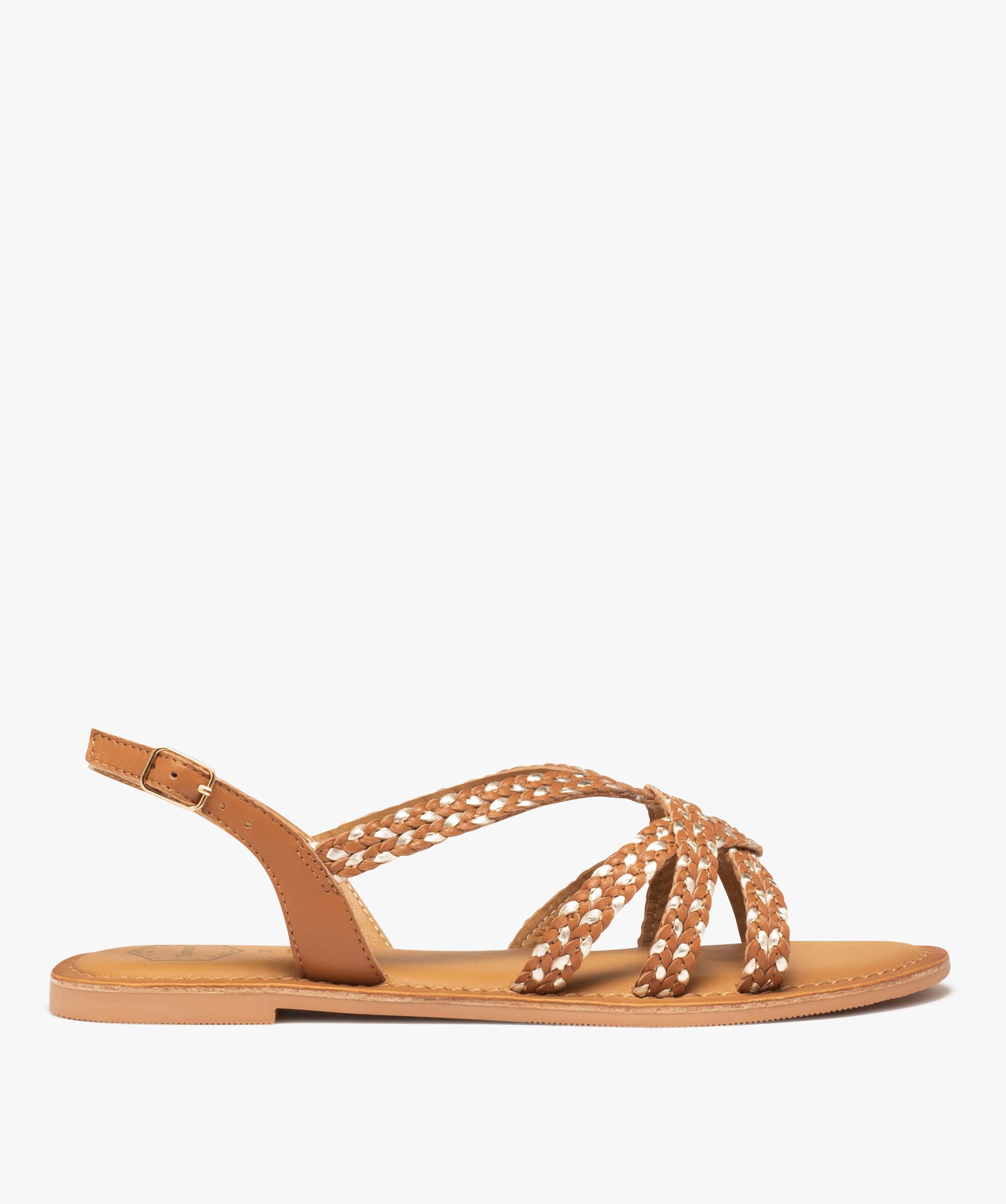 Sandales à Brides Union Bay Femme – Taille 10, Marron à Clous Dorés, NEUVES Sans Emballage