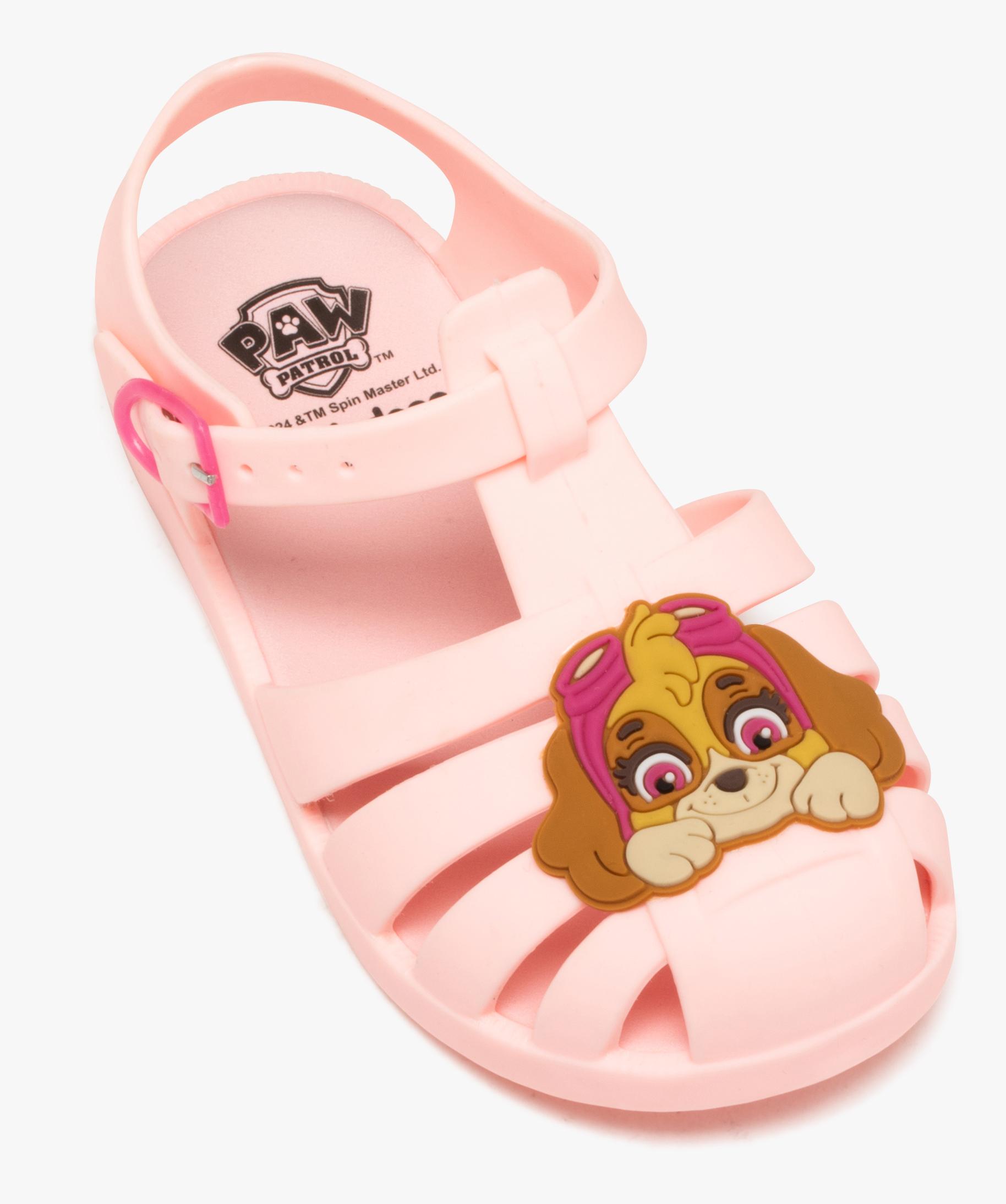 Sandales de plage unies à bout fermé Pat Patrouille rose clair