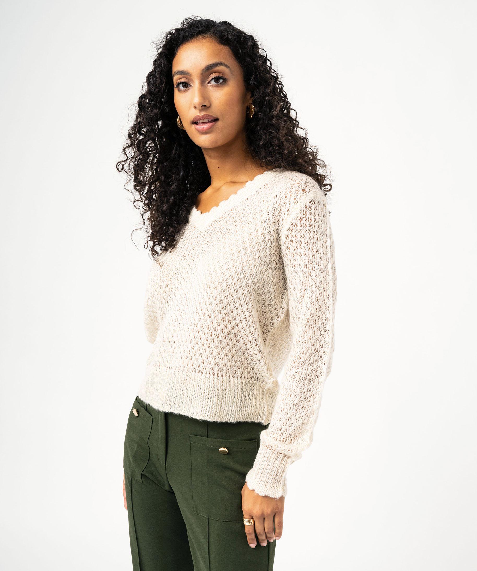 Pull kaki pailleté Taille Unique - Papaye et Domino