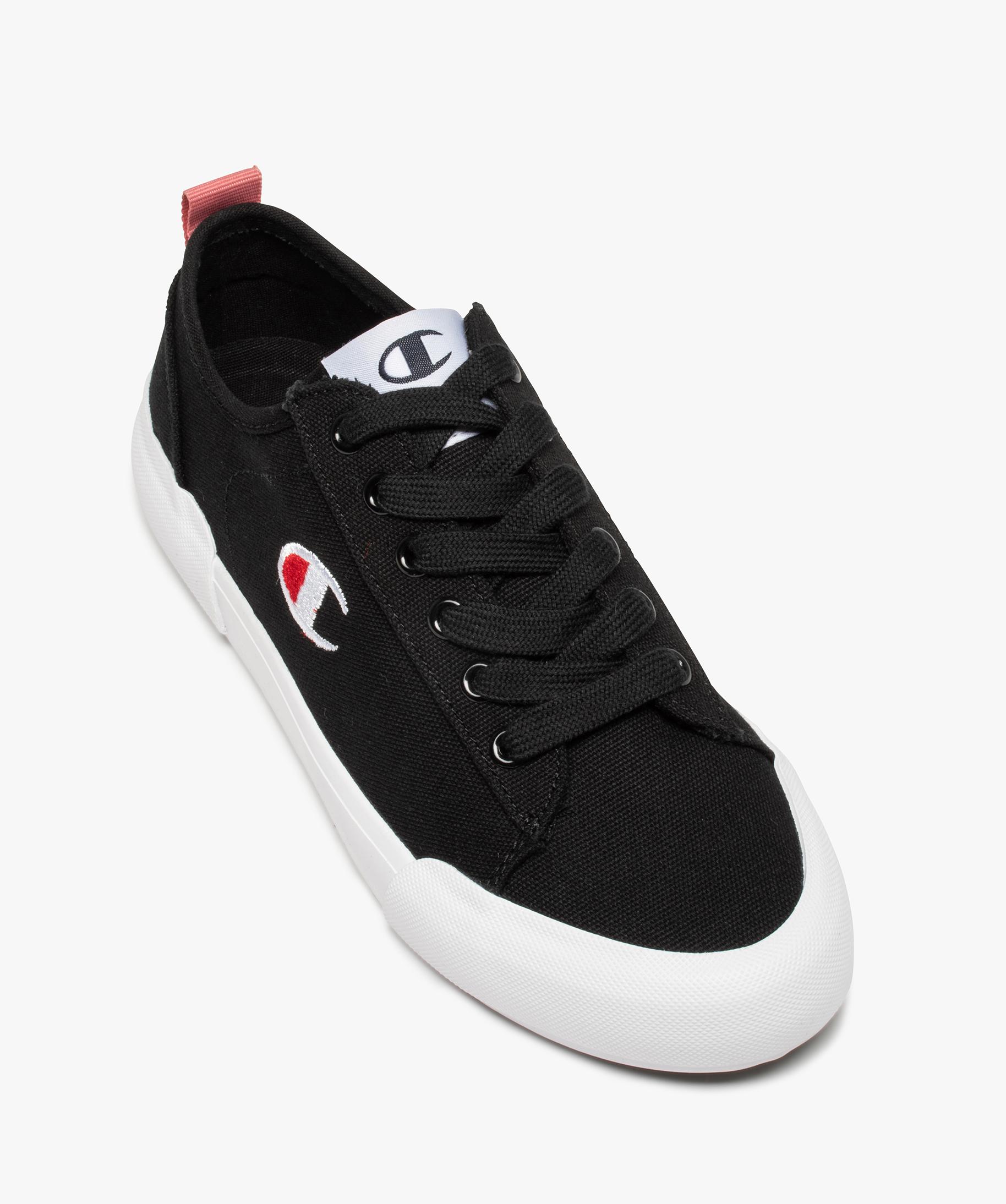 Baskets femme en toile unie lacets Champion Revoli noir GEMO