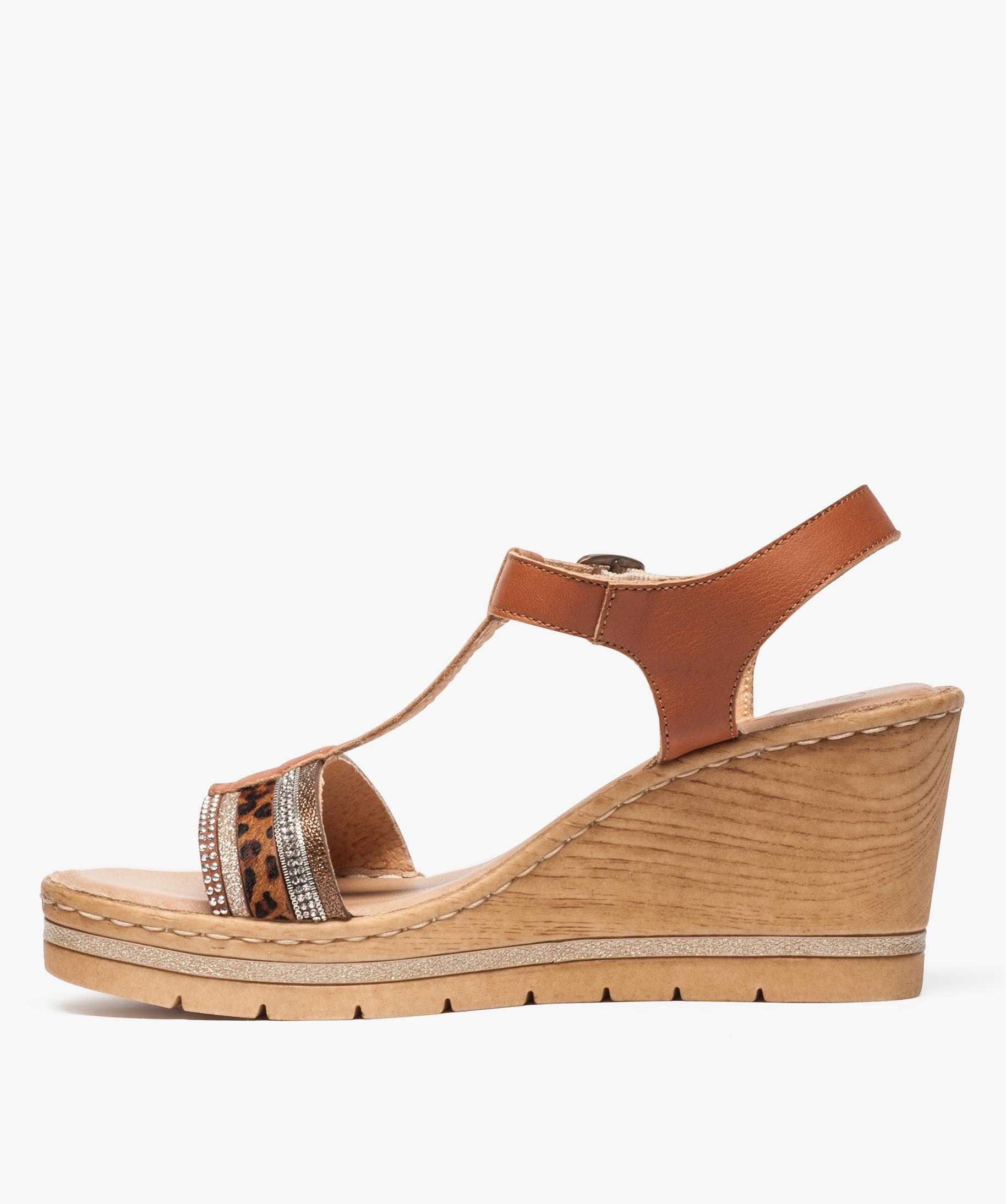 Sandales femme fa on salom talon compens GEMO
