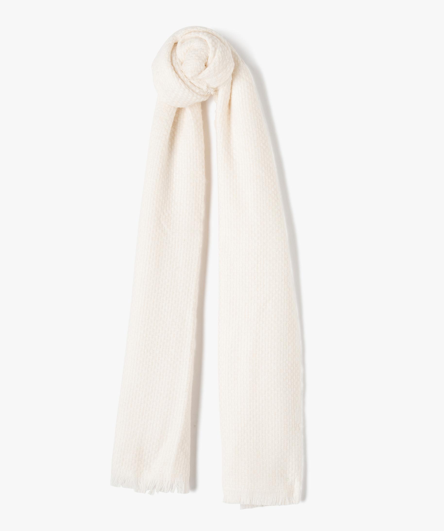 Echarpe femme en maille fantaisie pailletée ecru | GEMO
