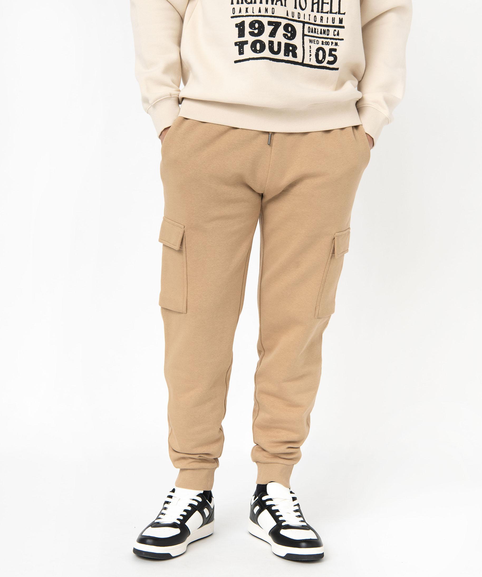 Pantalon de jogging coupe cargo homme marron clair GEMO