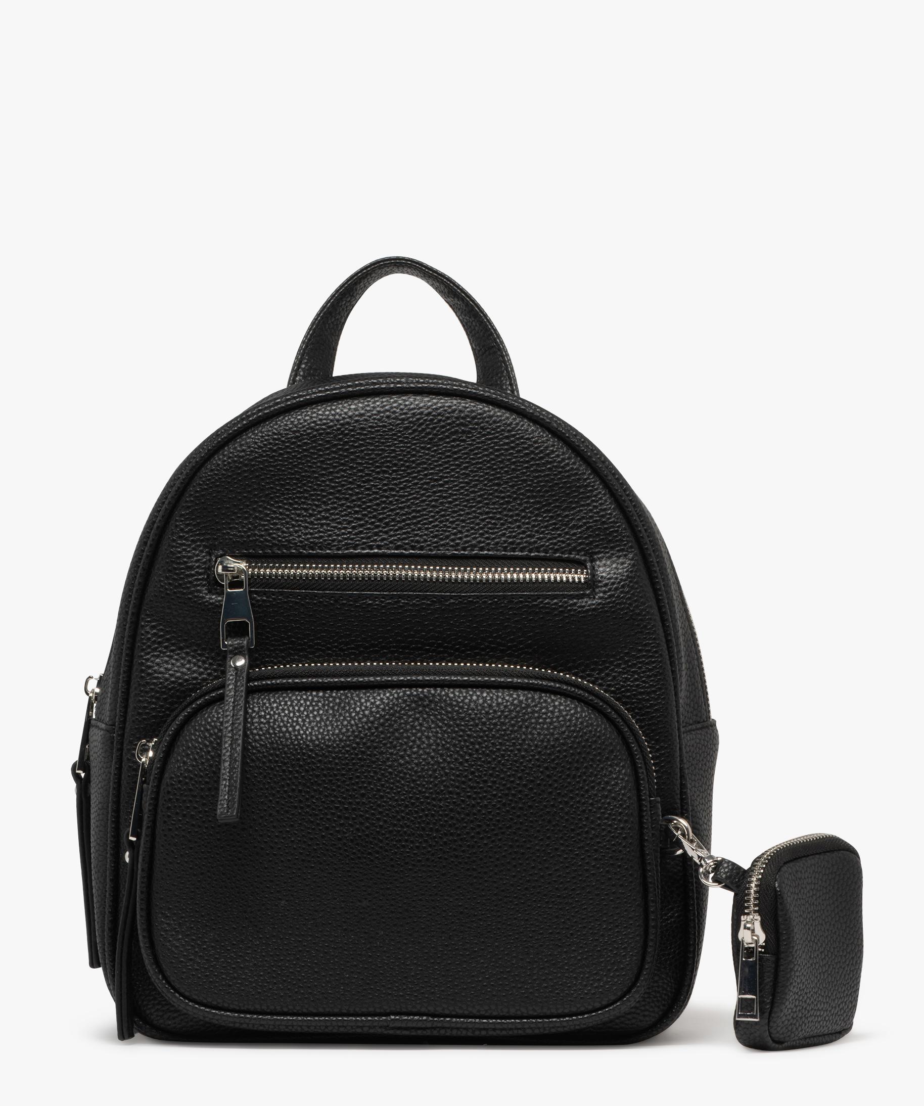 Sac a dos avec porte monnaie assorti femme noir GEMO