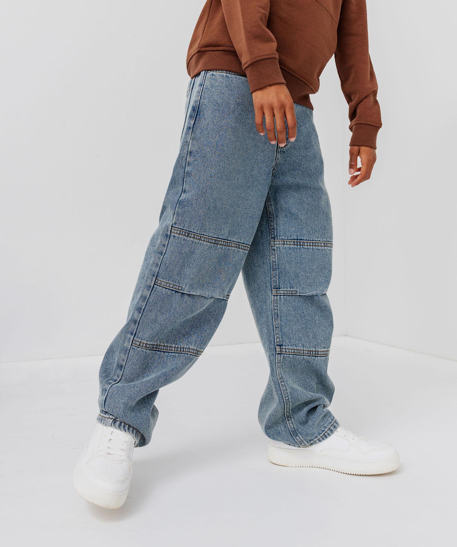 Jean Ado Garçon Pantalon Baggy Cargo Garçon En Denim Low Impact
