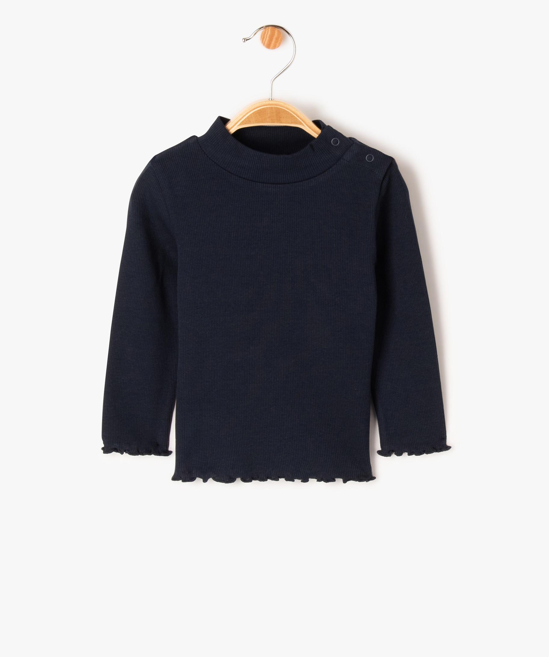 Haut Bebe Noir En Maille à Motifs - Col Carré, Manches Courtes - Taille XS - Occasion Très Bon état
