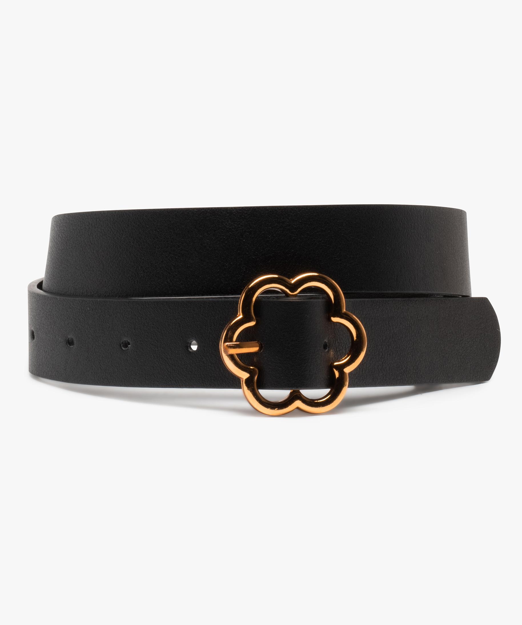 Ceinture femme a boucle fleur cuivree