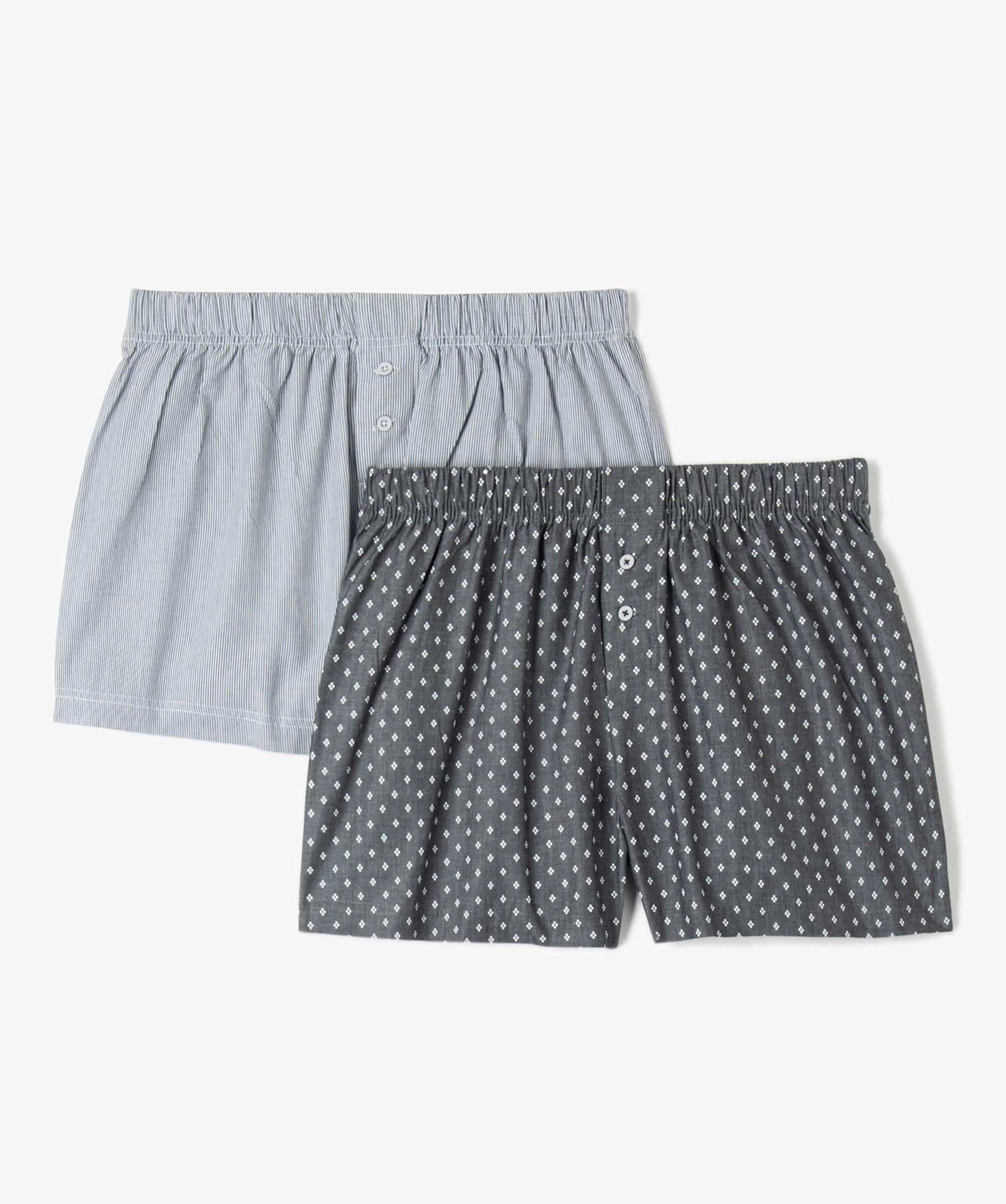 Caleçon homme en coton biologique à motif (lot de 2) gris GEMO