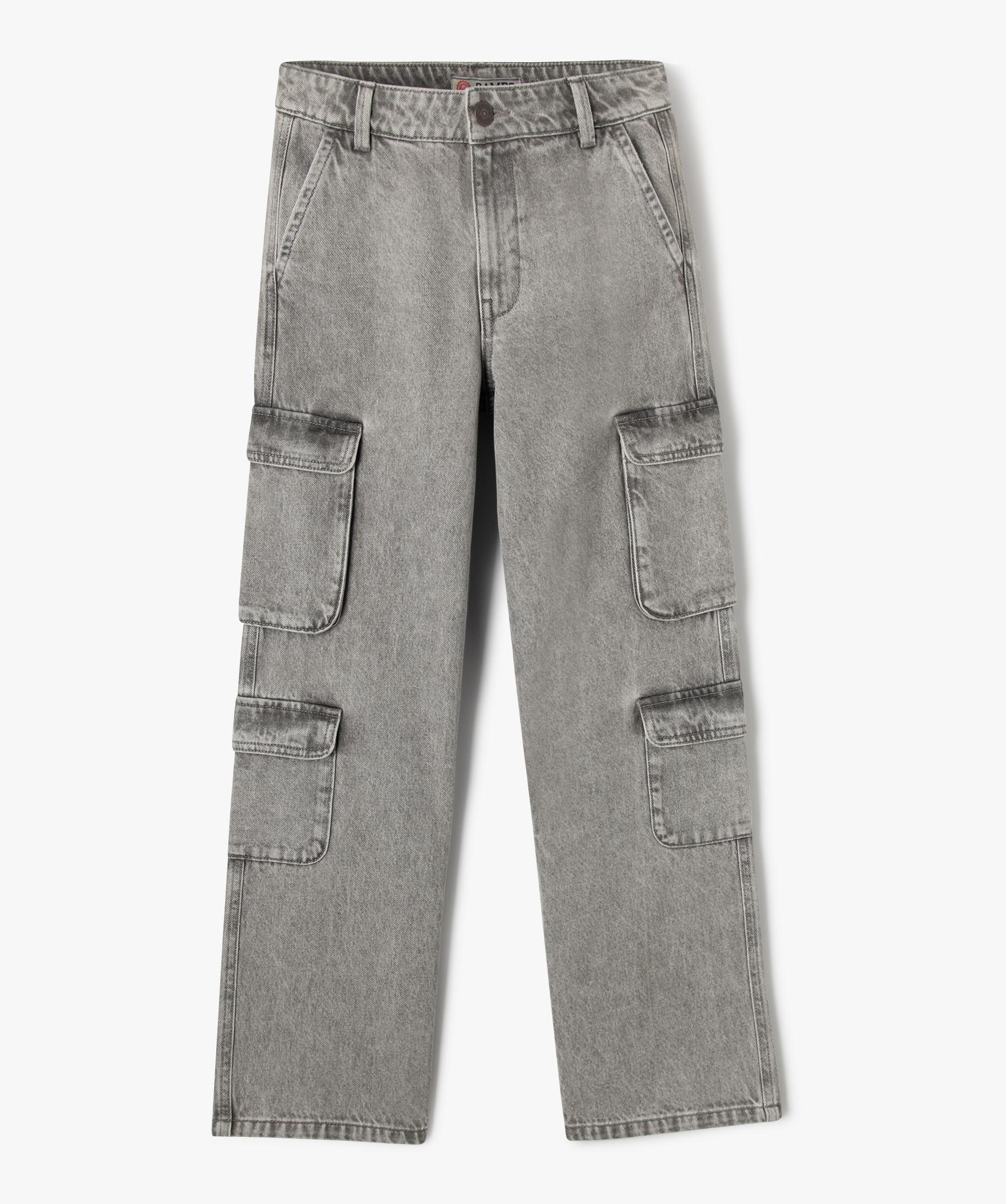 Pantalon Large Garçon Esthétique Années 90 Jean Cargo Baggy Pour Garçons - Taille élastique - Hip Hop - Jambes Pantalon Cargo Taille Haute