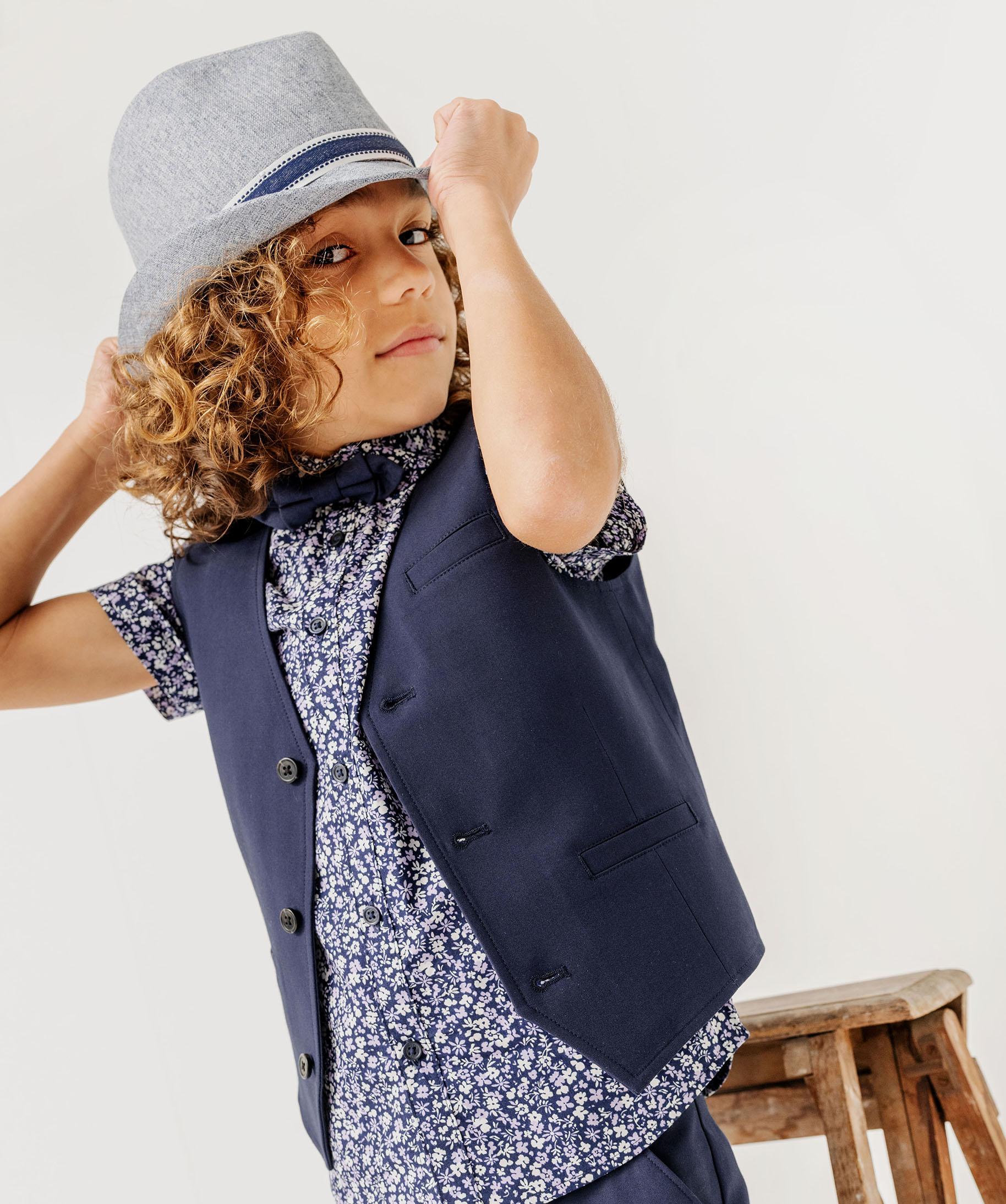 Gilet Sans Manches En Jean Pour Enfant Garçon - Style Cowboy, Col Revers, 96% Coton - Printemps/automne