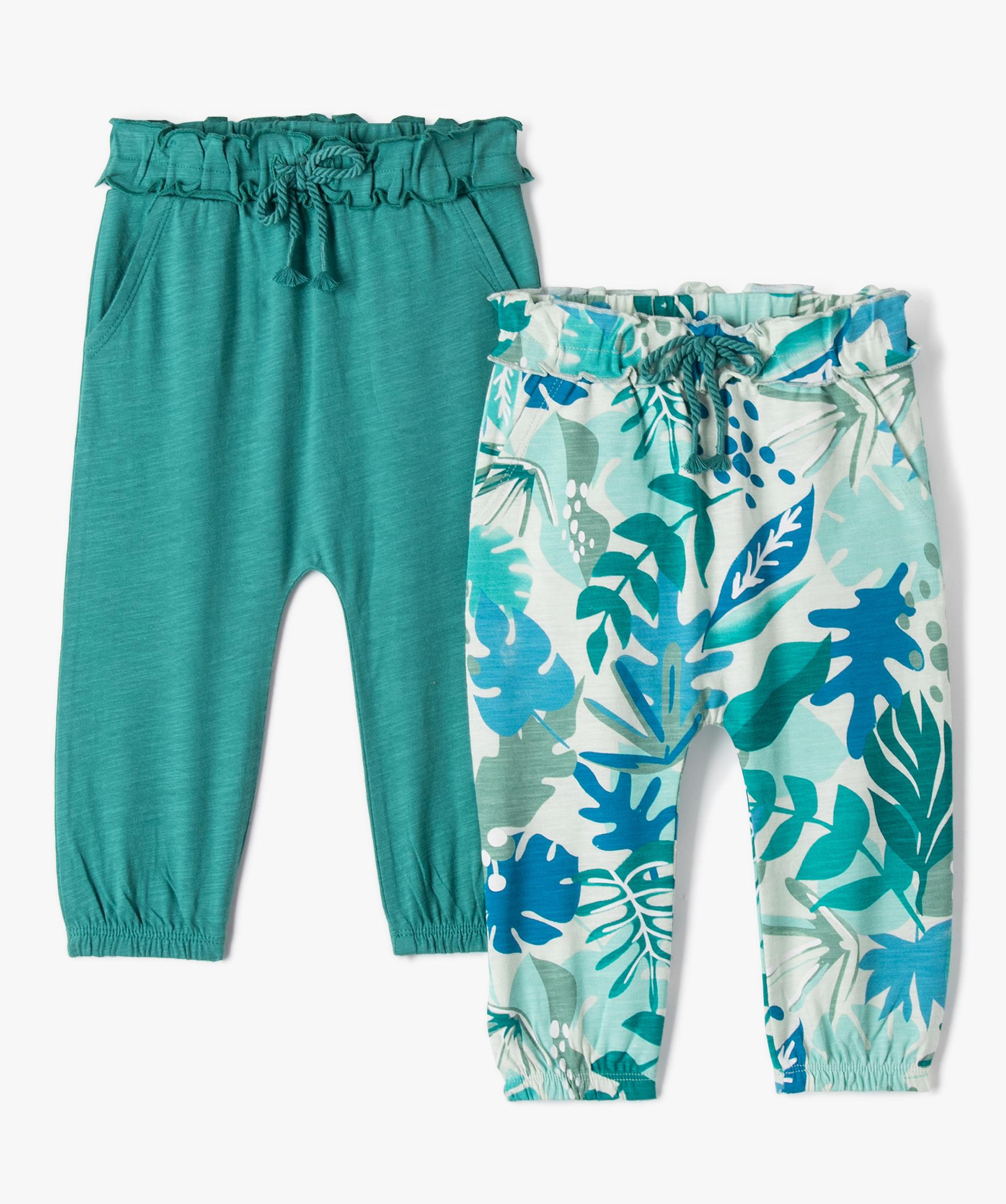 Pantalon bébé fille large en lin et viscose orange | GEMO