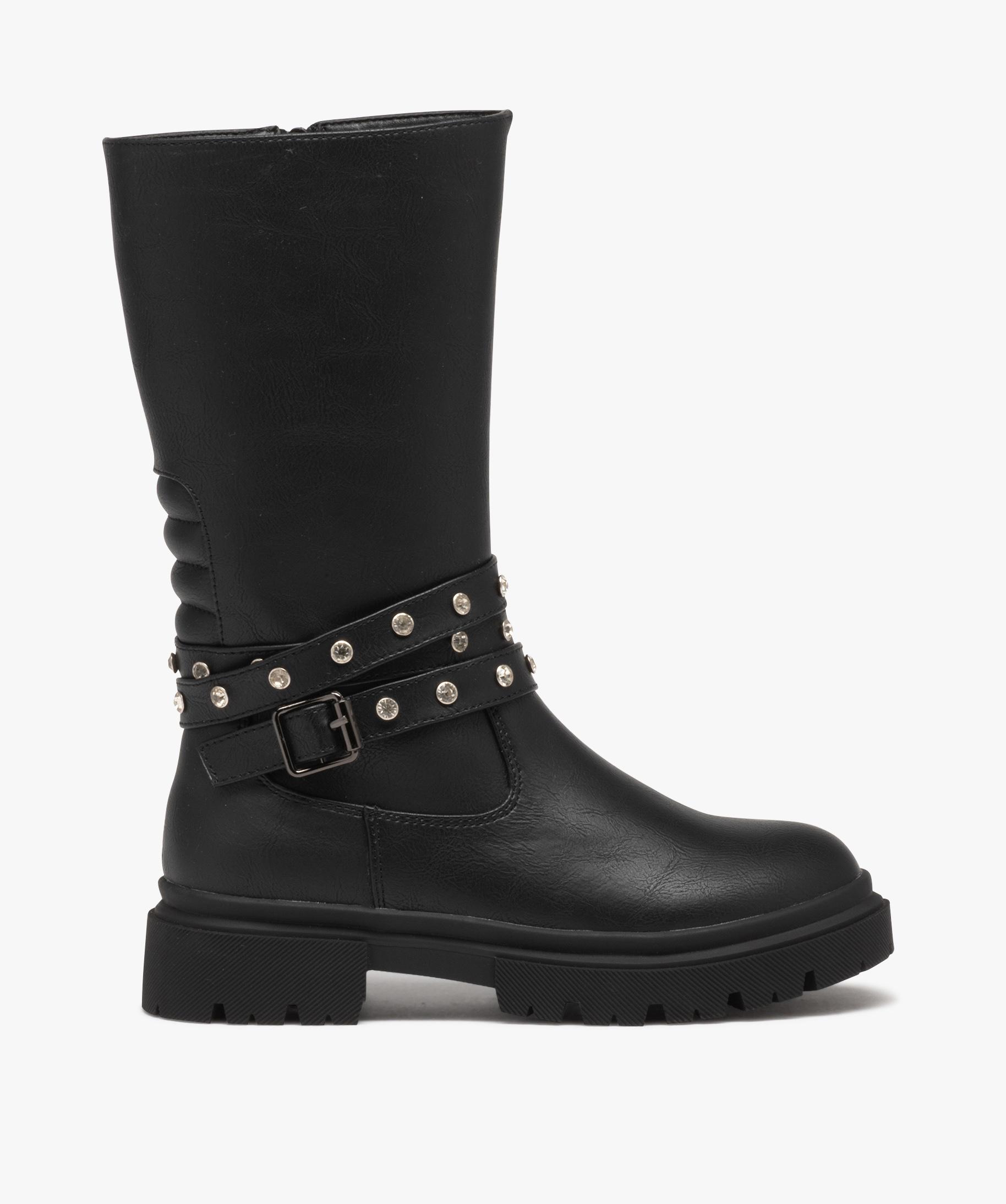 Bottines Noires Fille Matalan – Deux Boucles Dorées – Taille UK 4 / 37 – Bon état