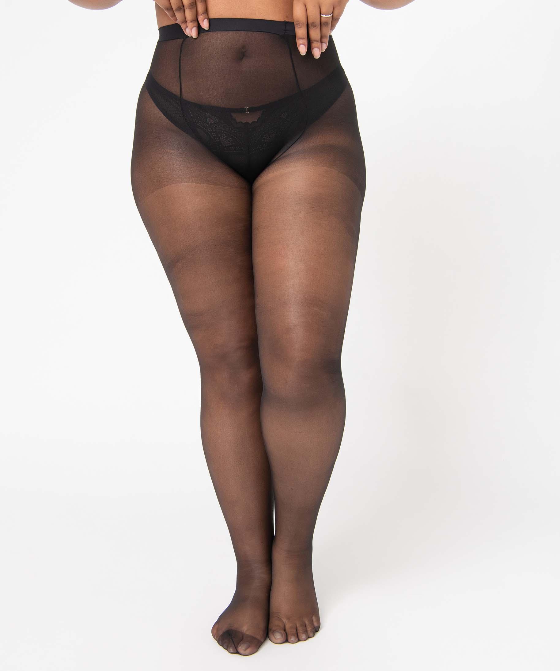 Collant 20 Deniers Noir Collant Voile Jarretelle Ouvert Noir